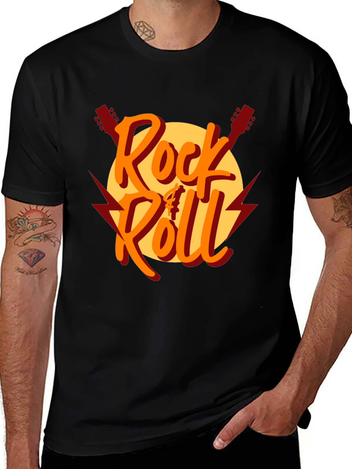 Rock & Roll Graphic Print T-Shirt - Classic Style
