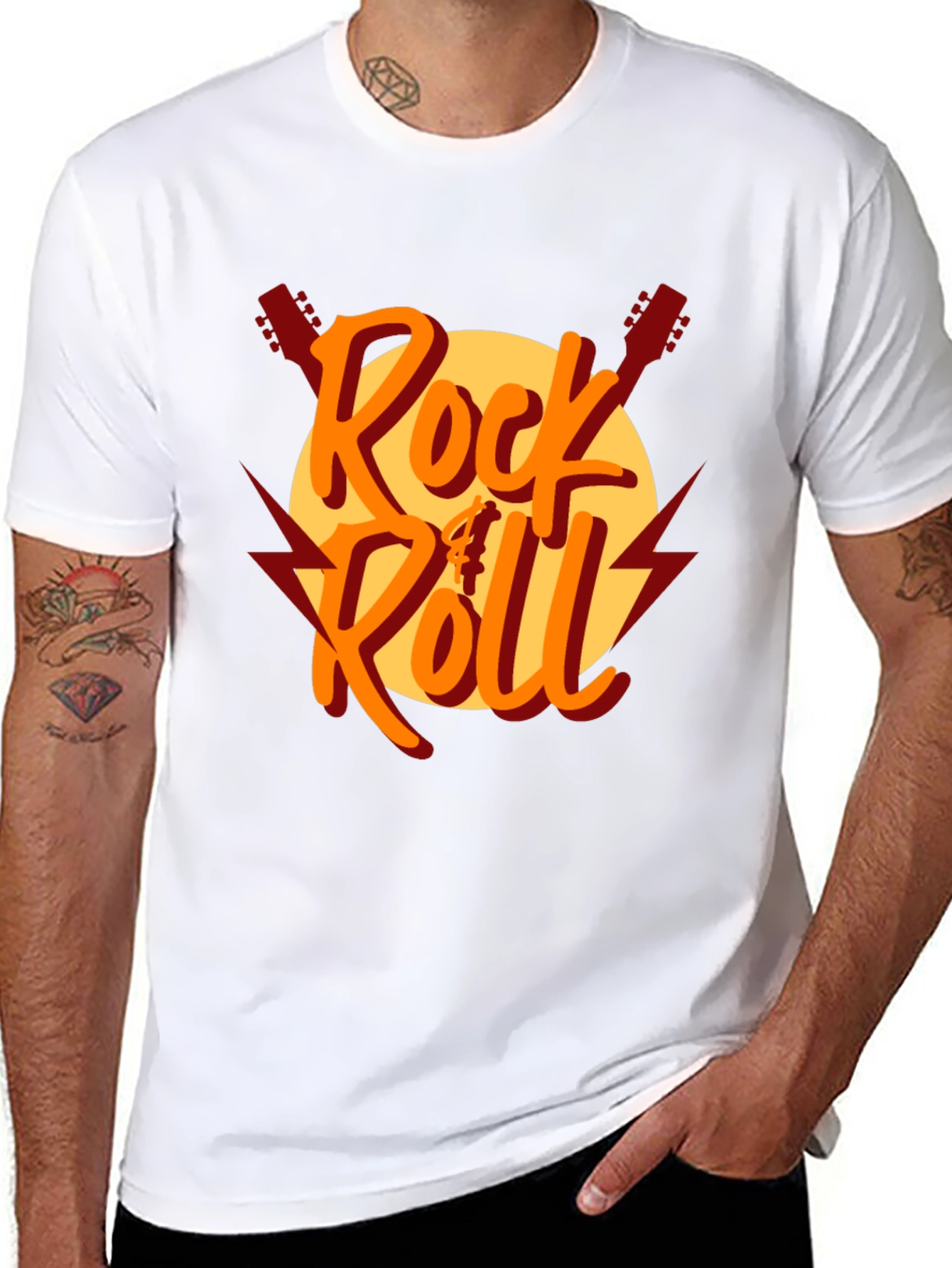 Rock & Roll Graphic Print T-Shirt - Classic Style
