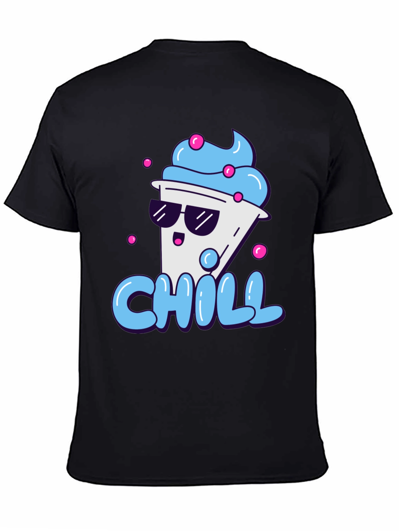 Chill Treat Graphic Tee - Black Cotton T-Shirt