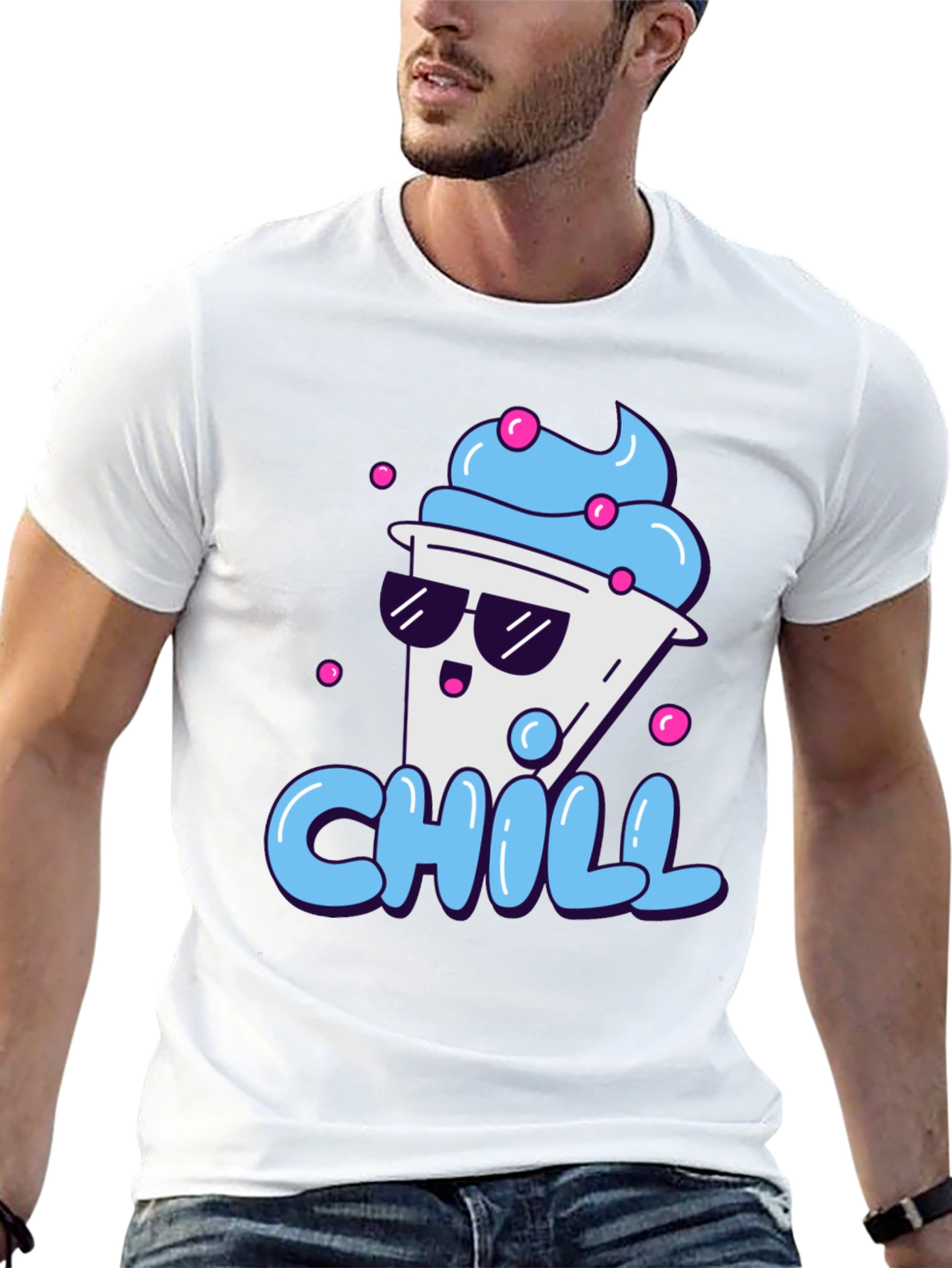 Chill Treat Graphic Tee - Black Cotton T-Shirt