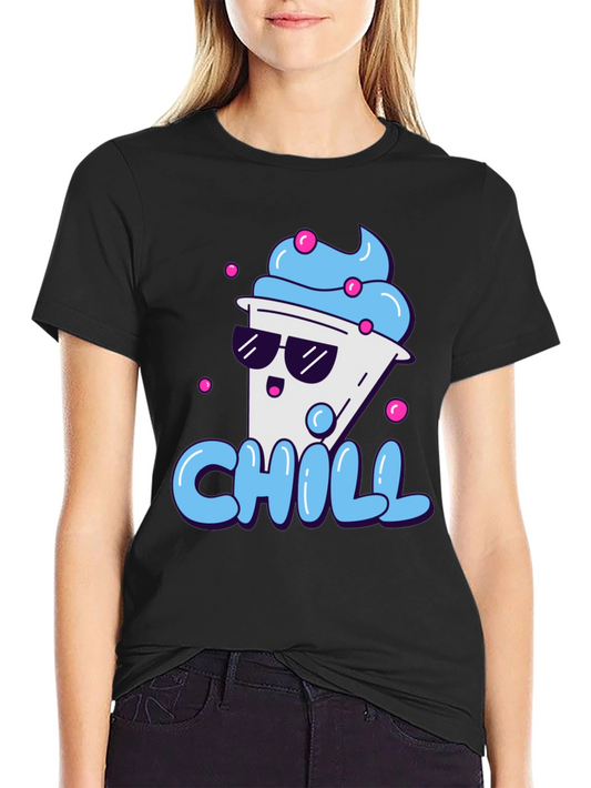 Chill Treat Graphic Tee - Black Cotton T-Shirt