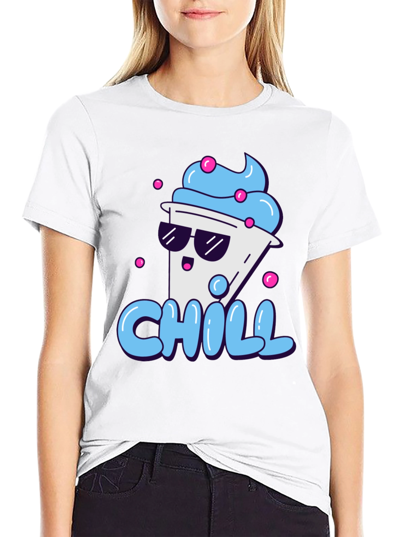 Chill Treat Graphic Tee - Black Cotton T-Shirt