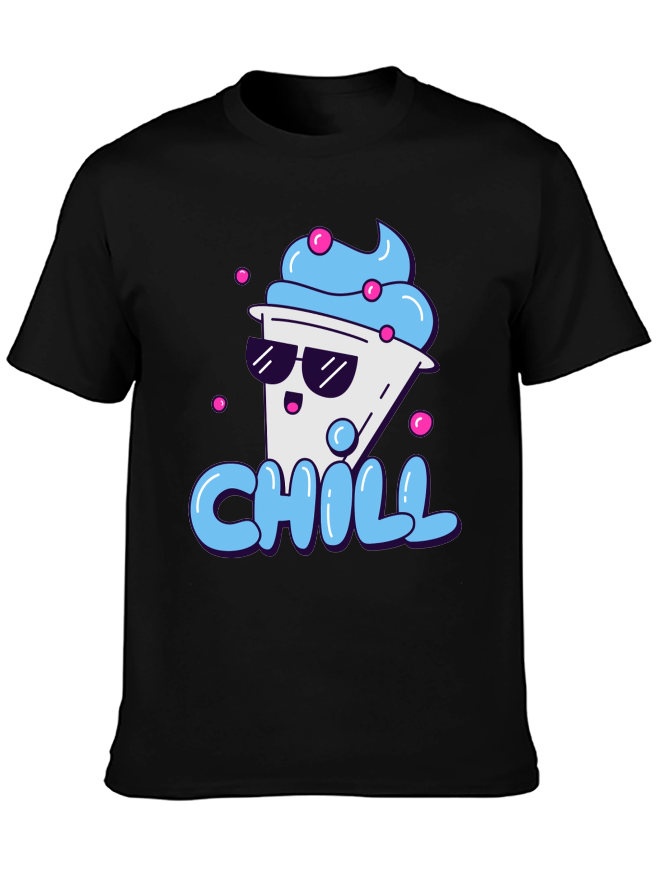Chill Treat Graphic Tee - Black Cotton T-Shirt