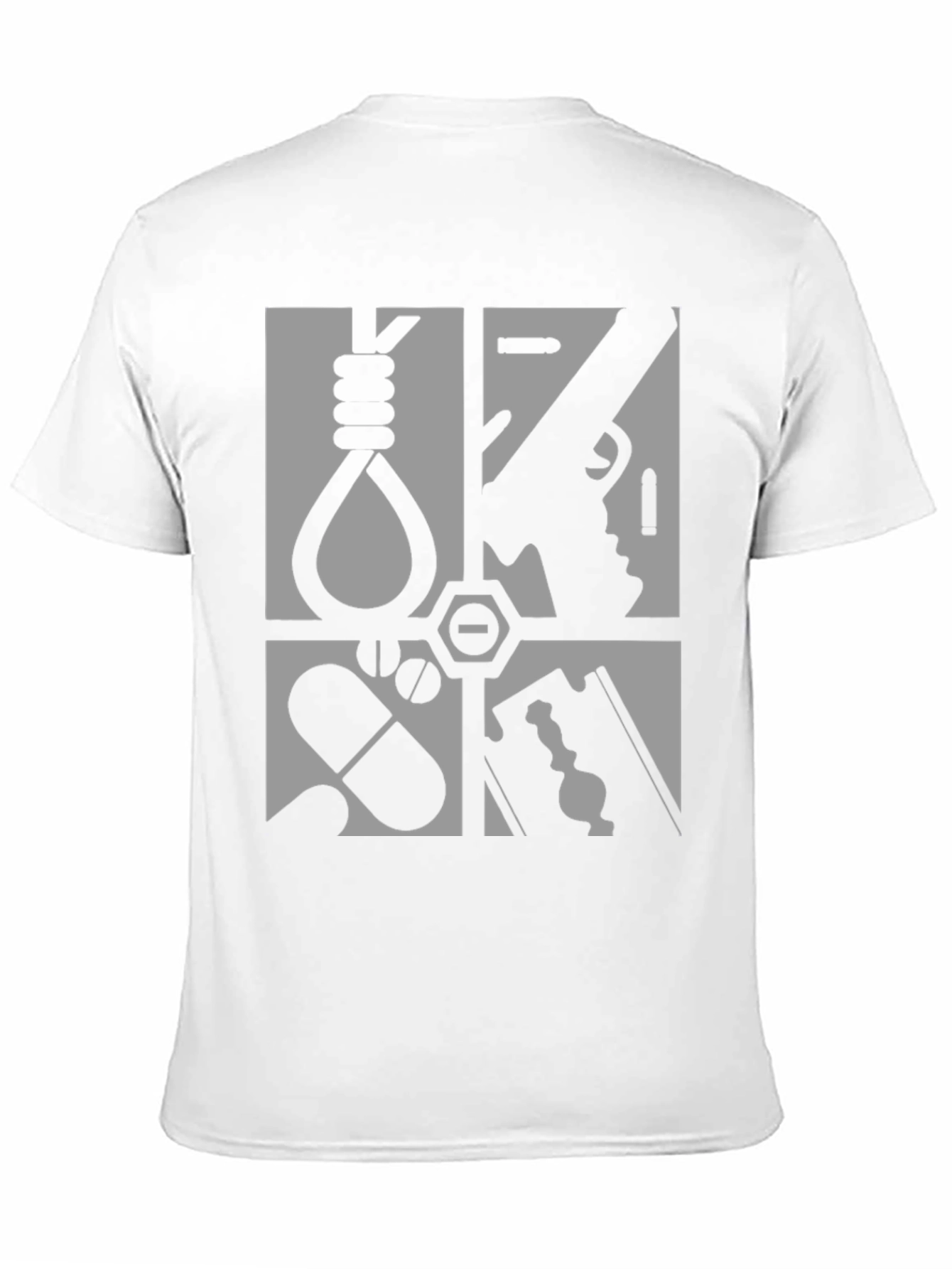 Graphic Tee - Suicide Methods Motif - Black