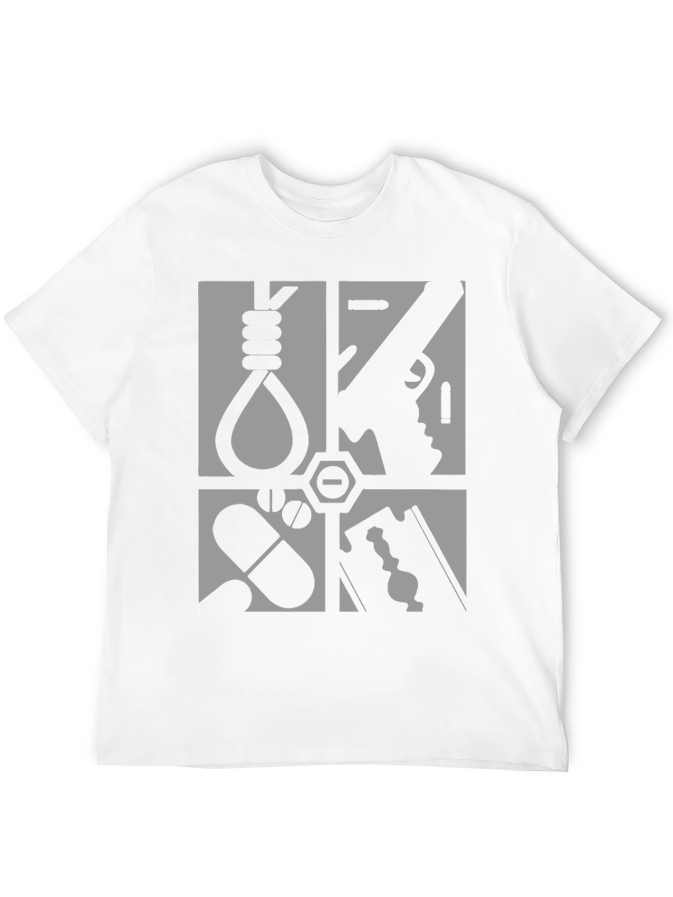 Graphic Tee - Suicide Methods Motif - Black