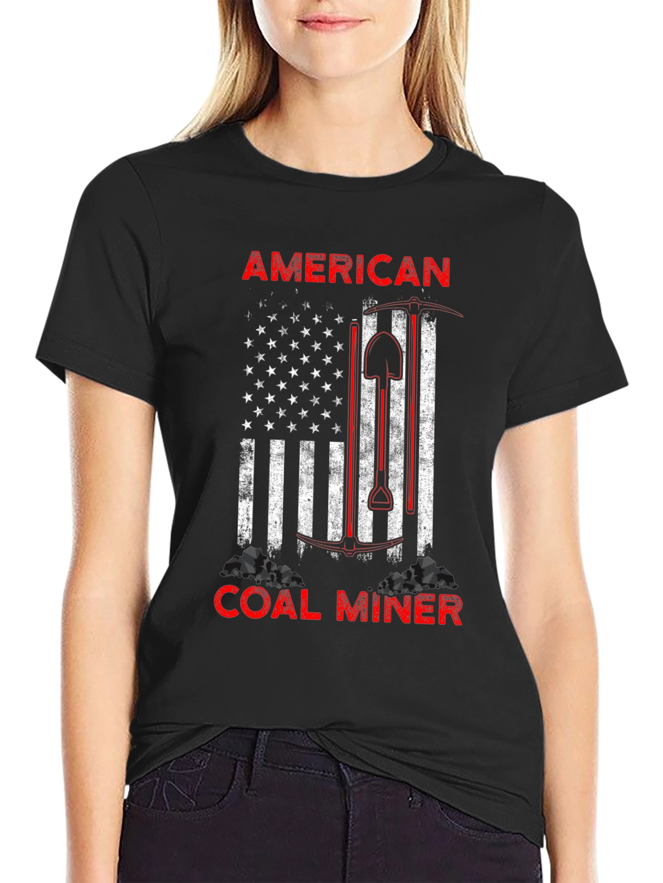 American Coal Miner Patriotic Graphic Tee