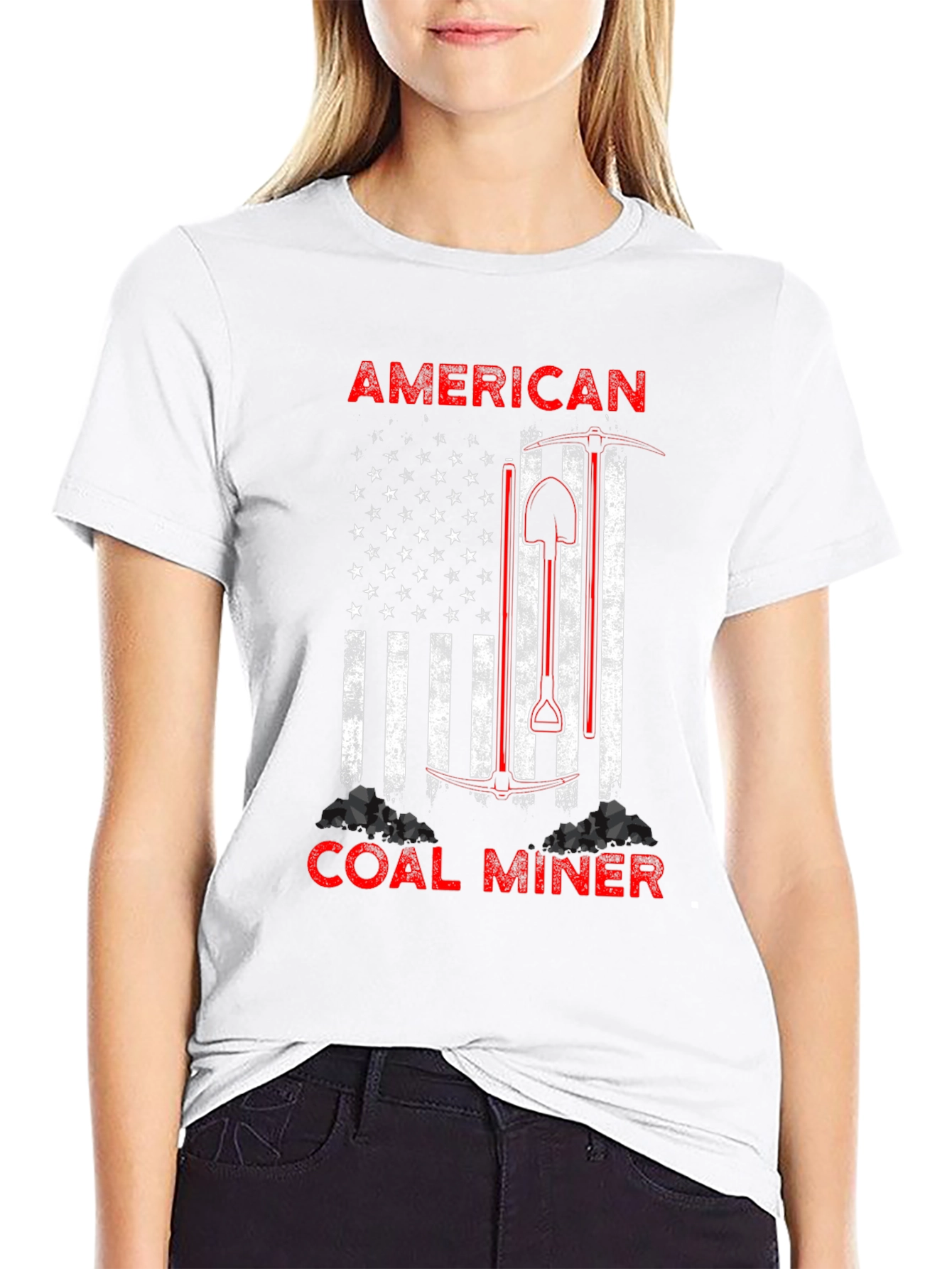 American Coal Miner Patriotic Graphic Tee