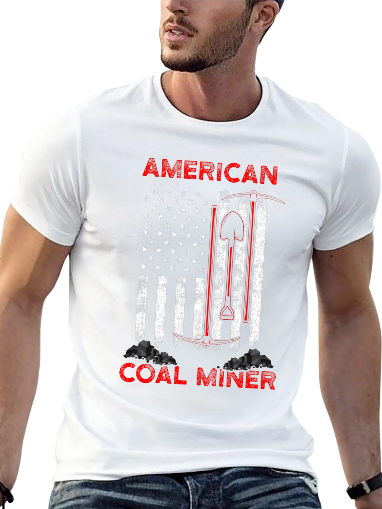 American Coal Miner Patriotic Graphic Tee
