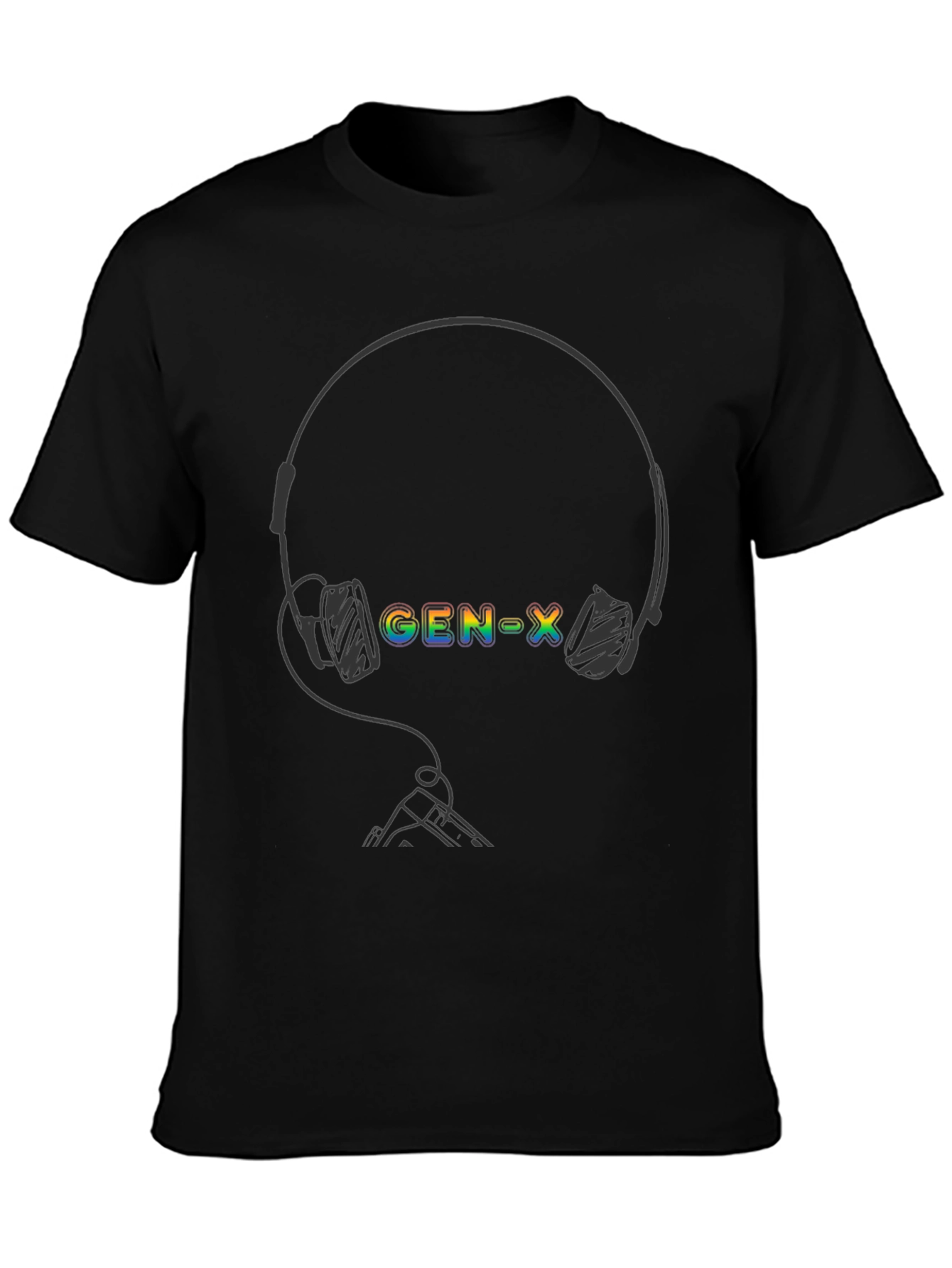 Gen-X Rainbow Headphones Graphic Tee