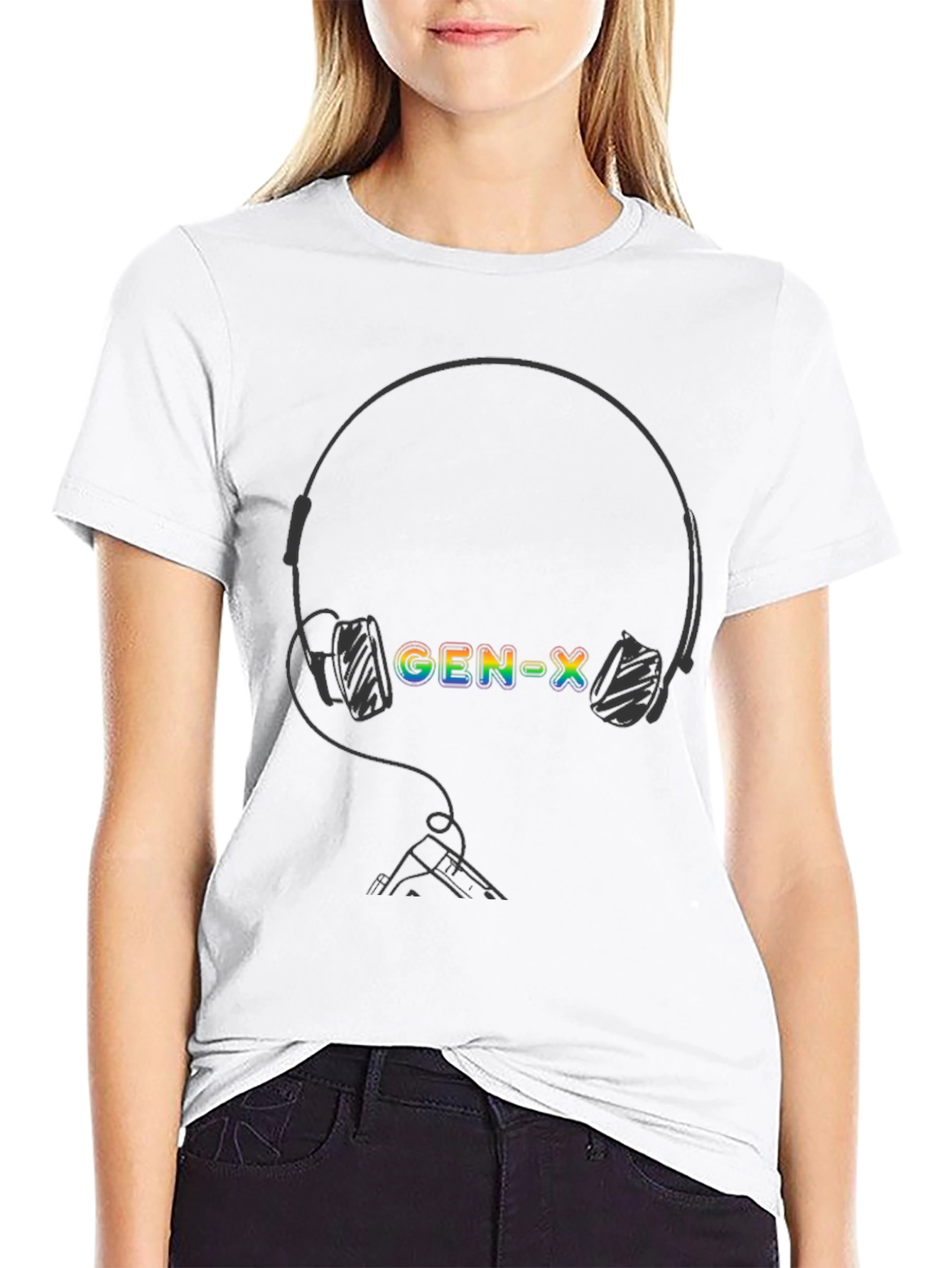 Gen-X Rainbow Headphones Graphic Tee