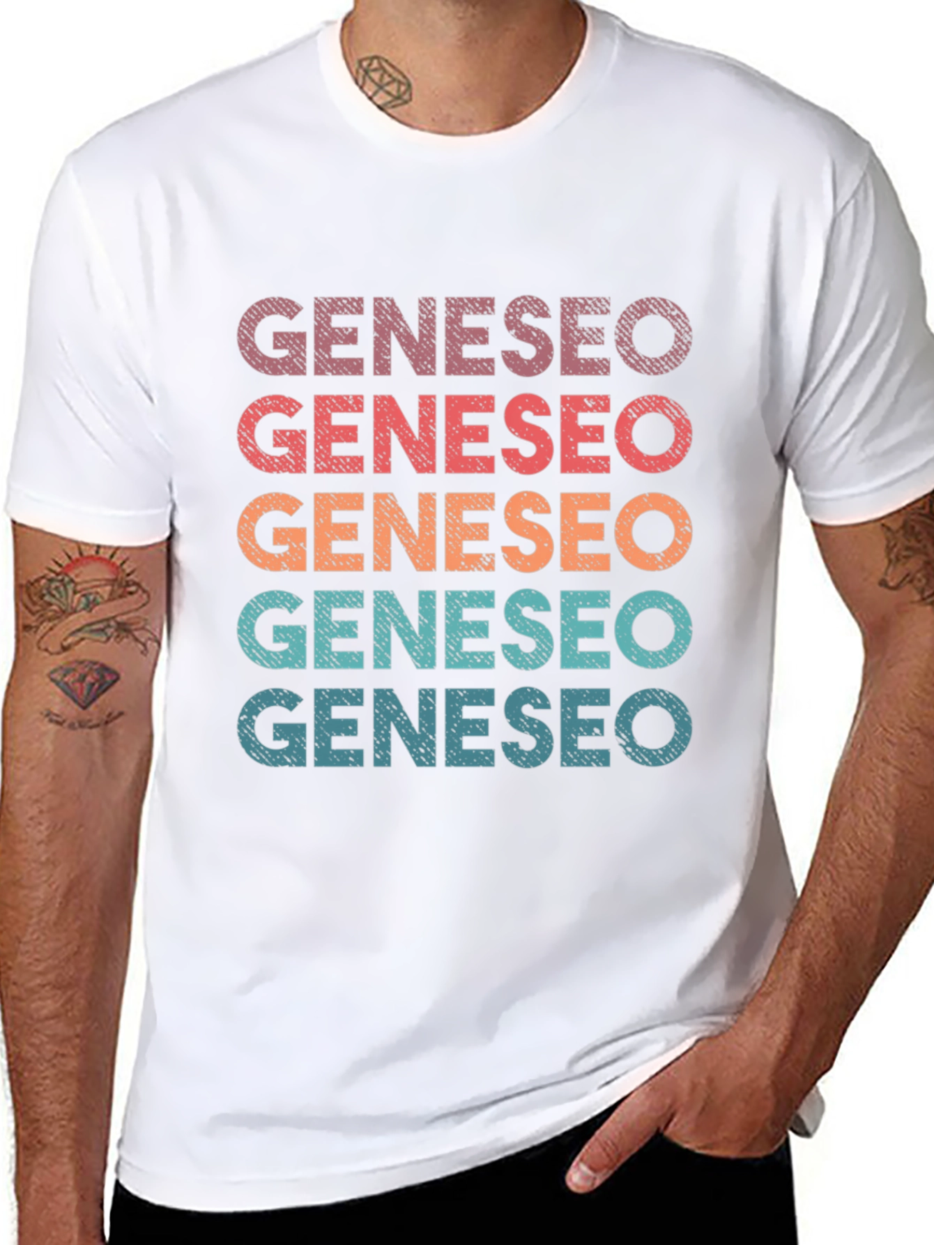 Geneseo Retro Stacked Text Graphic T-Shirt