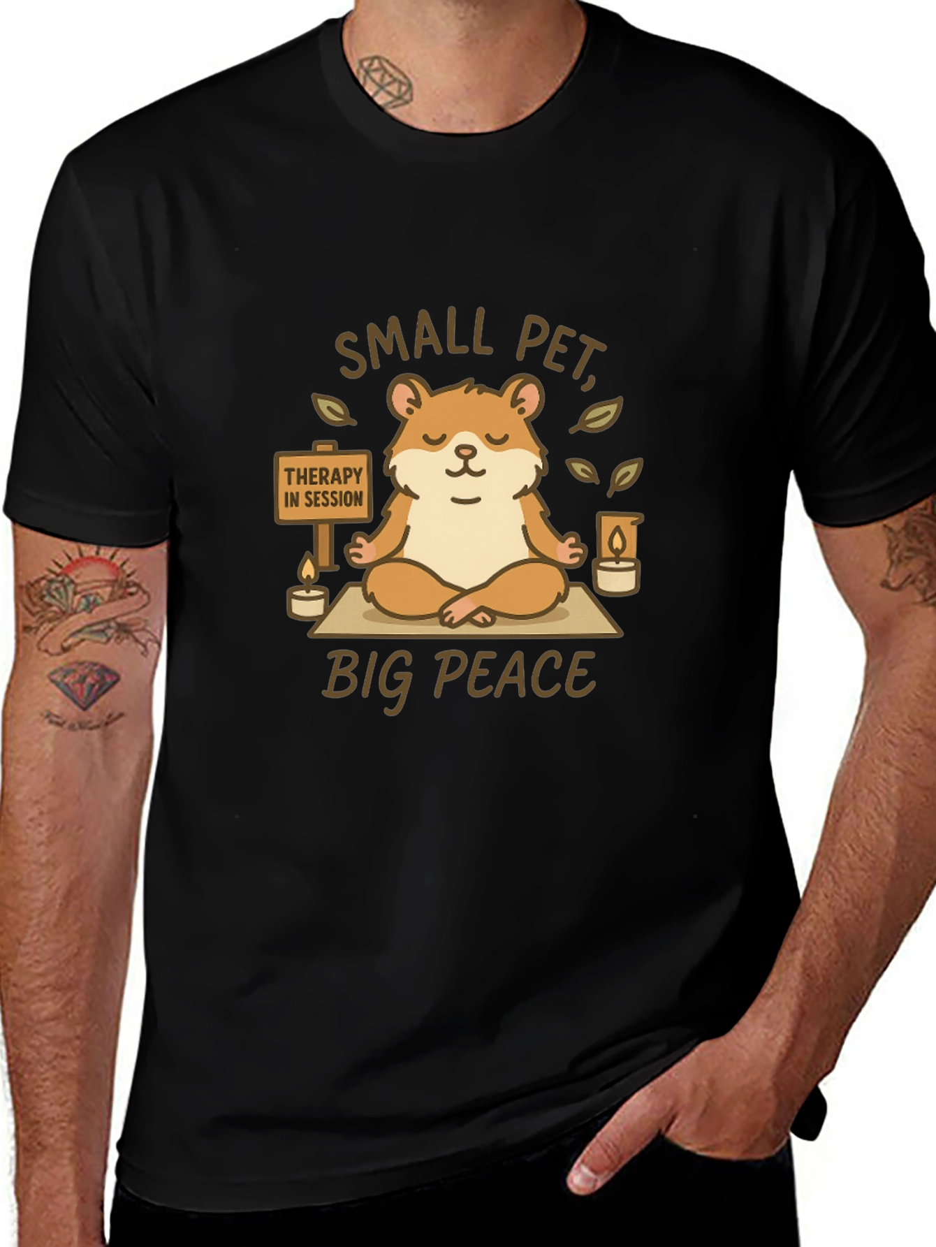 Zen Hamster T-Shirt: Small Pet Big Peace