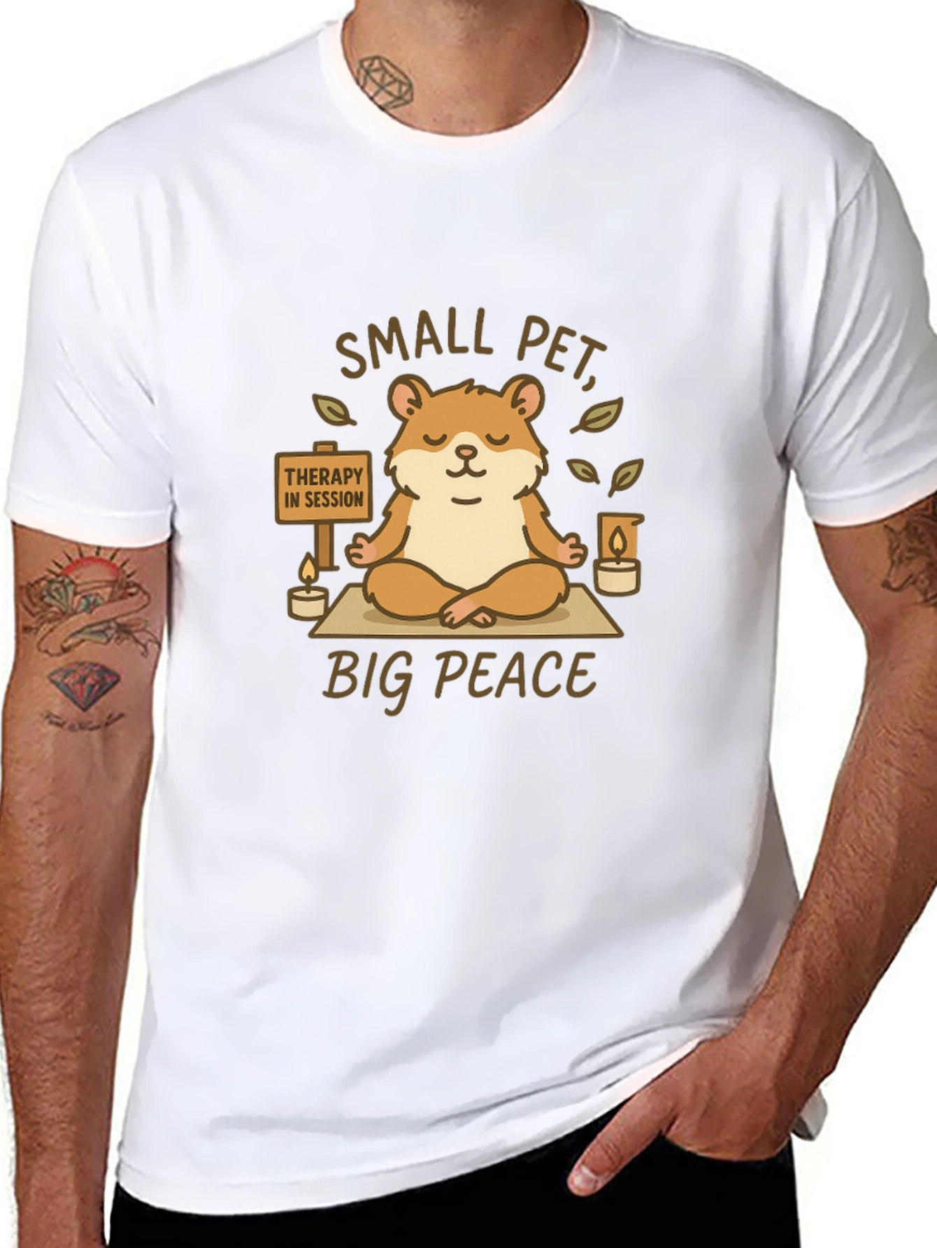 Zen Hamster T-Shirt: Small Pet Big Peace