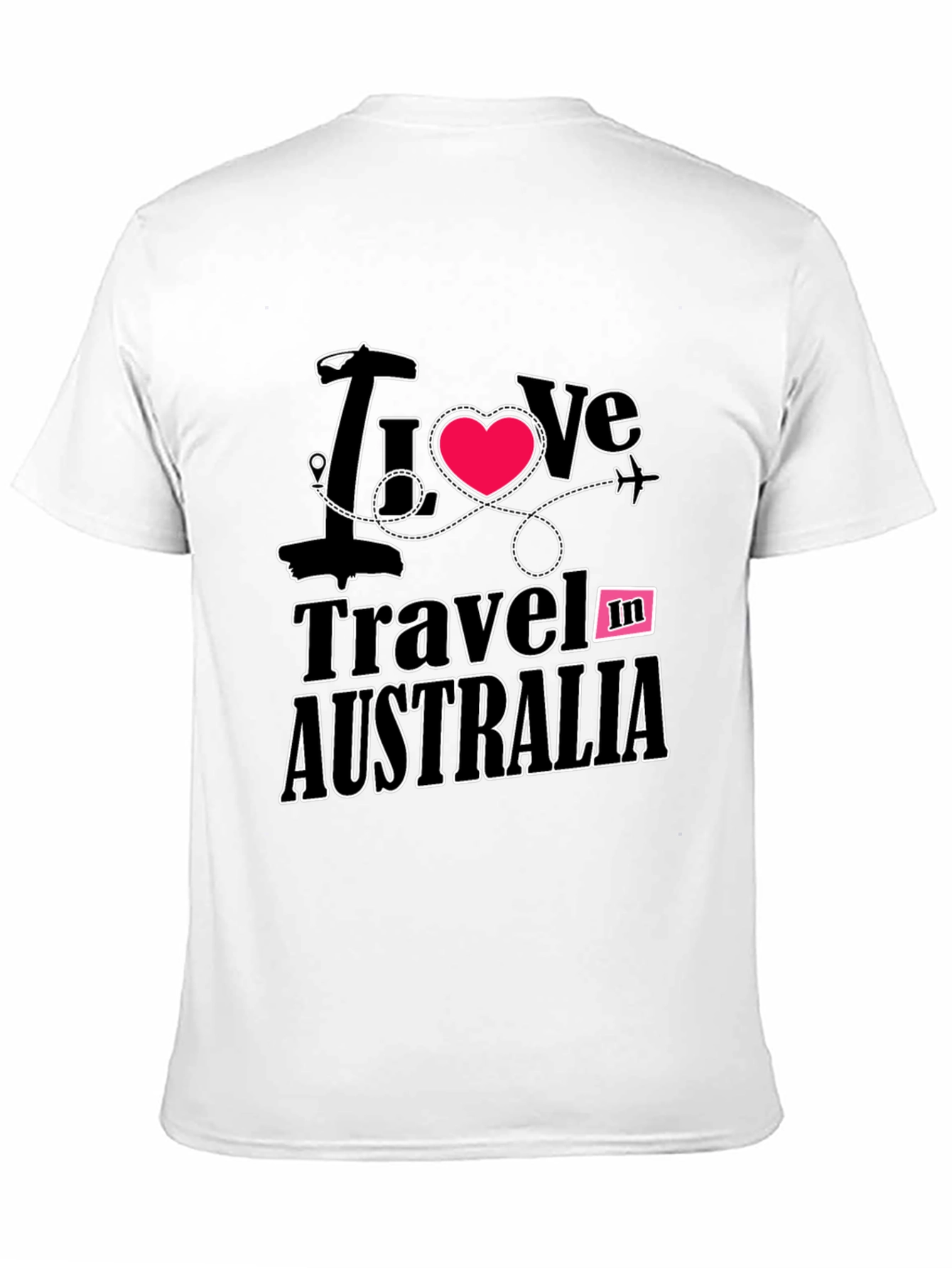 I Love to Travel in Australia Black T-Shirt