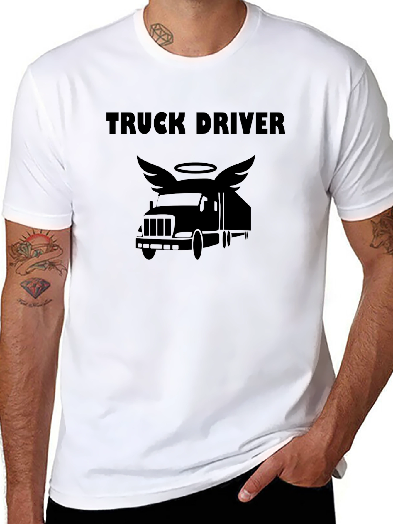 Truck Driver Angel Wings T-Shirt