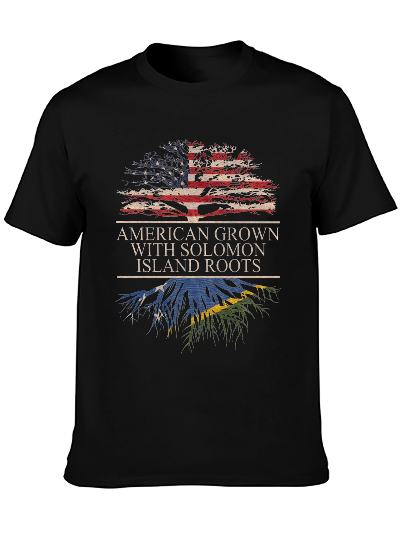 American Grown with Solomon Island Roots T-Shirt
