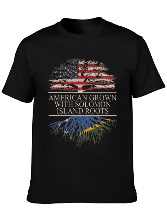 American Grown with Solomon Island Roots T-Shirt