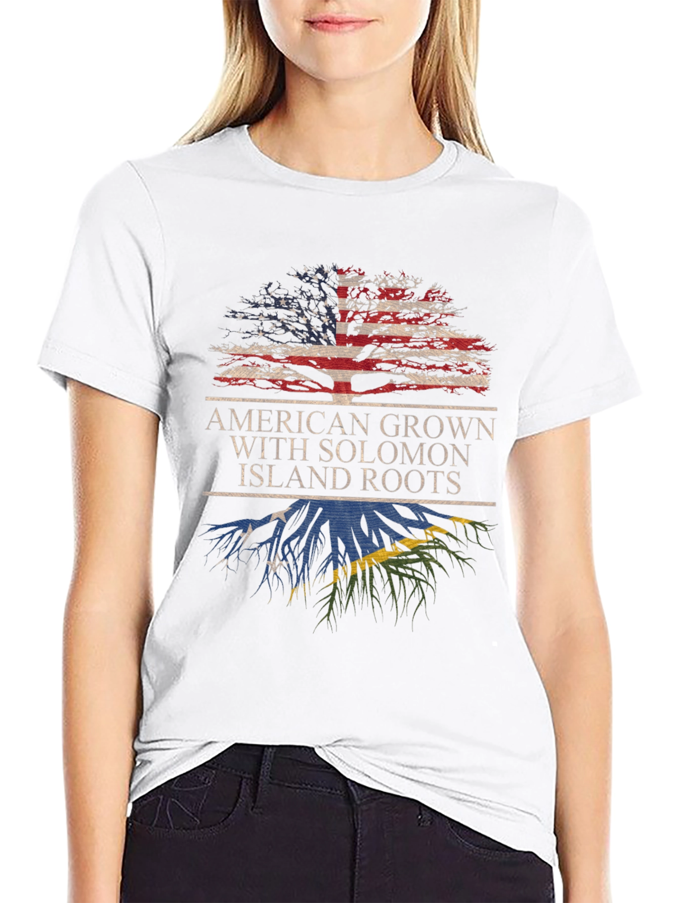 American Grown with Solomon Island Roots T-Shirt