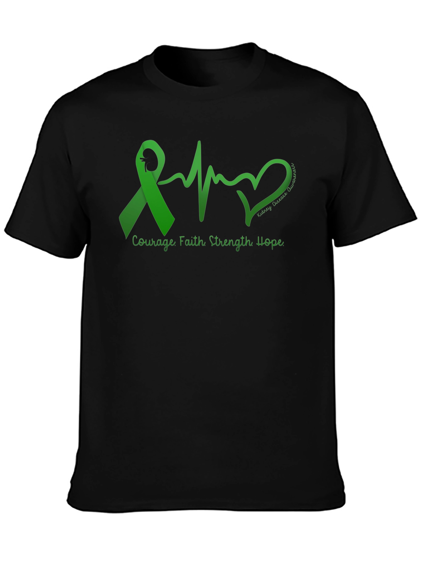 Kidney Disease Awareness T-Shirt - Courage Hope Strength