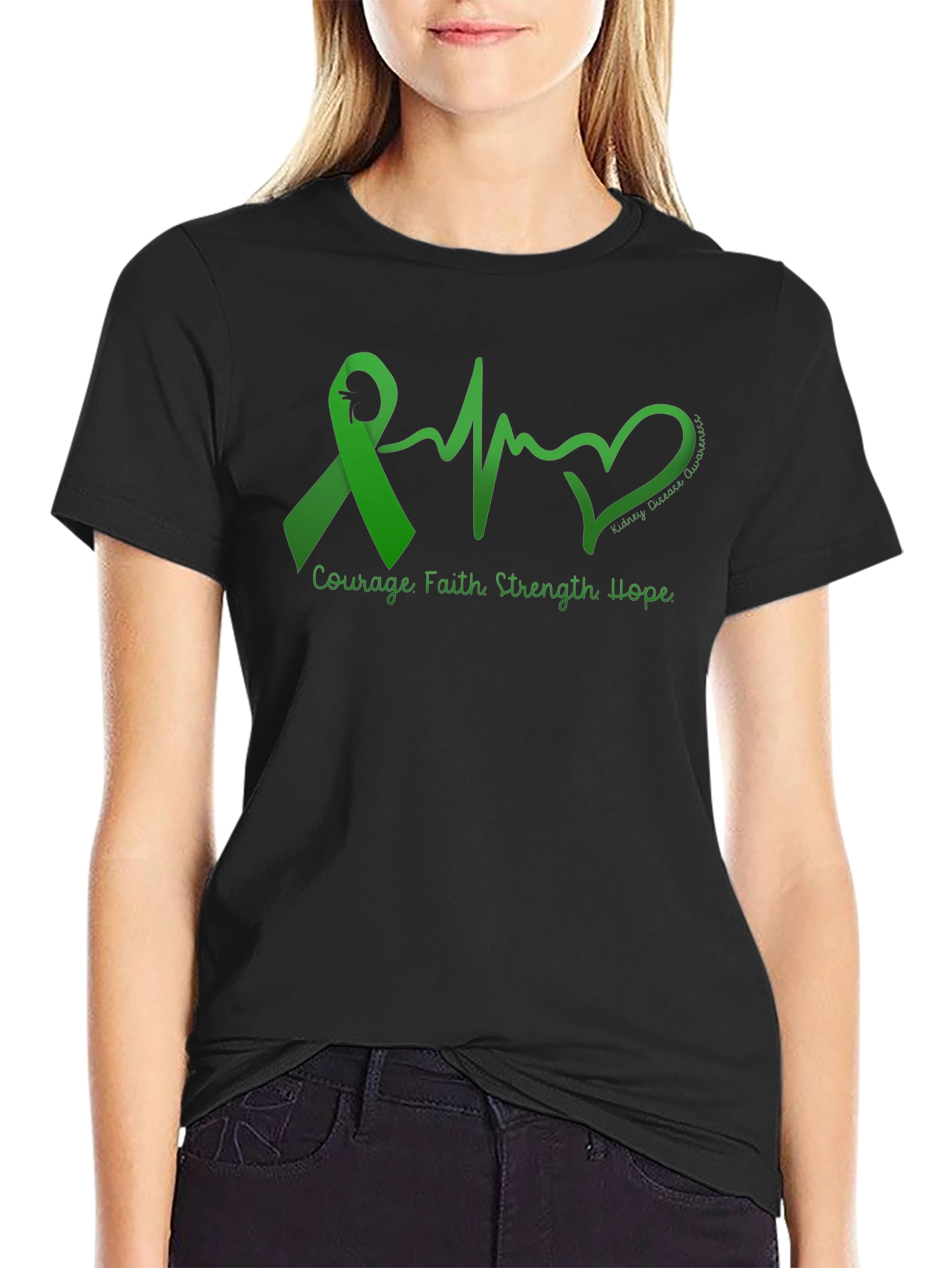 Kidney Disease Awareness T-Shirt - Courage Hope Strength