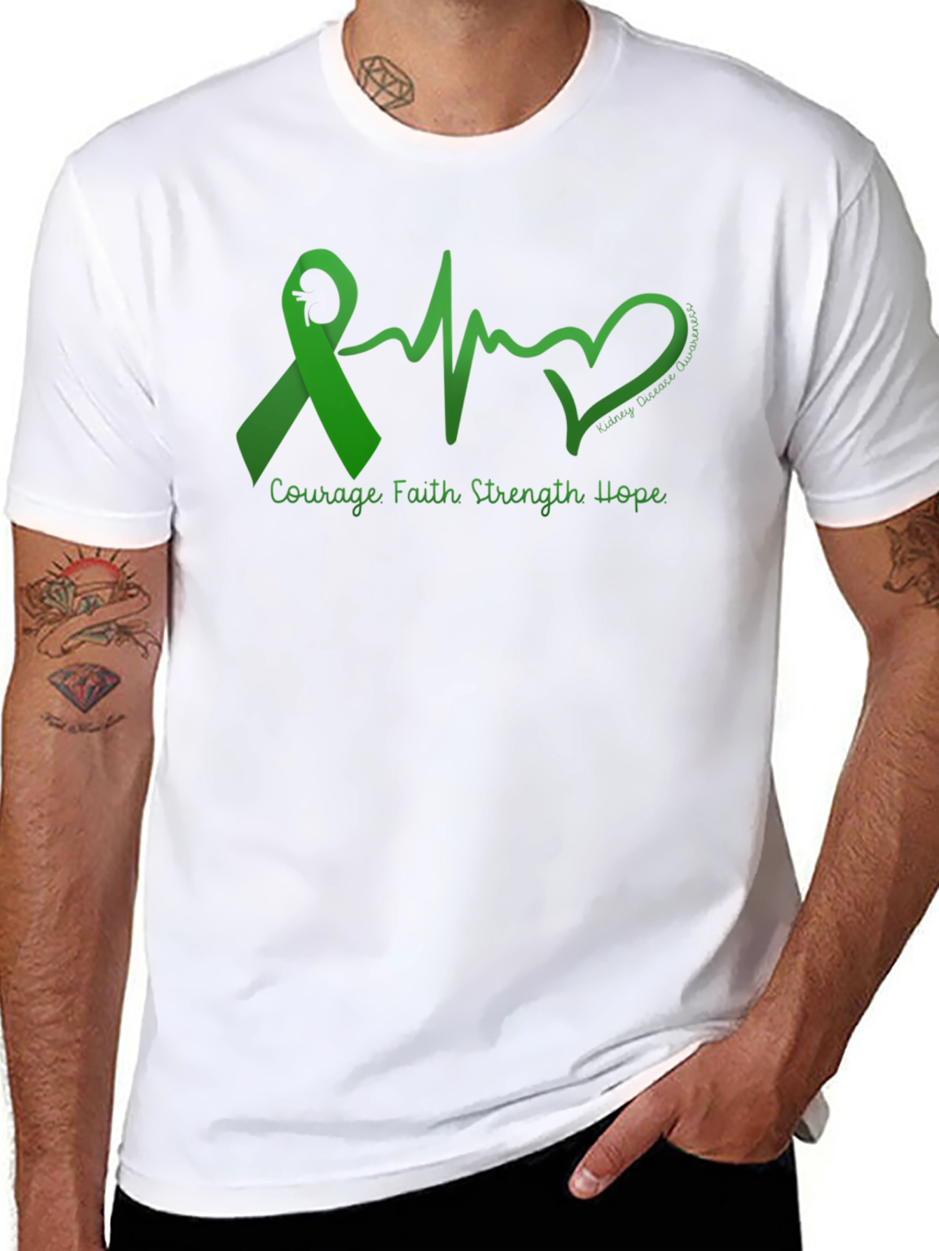 Kidney Disease Awareness T-Shirt - Courage Hope Strength