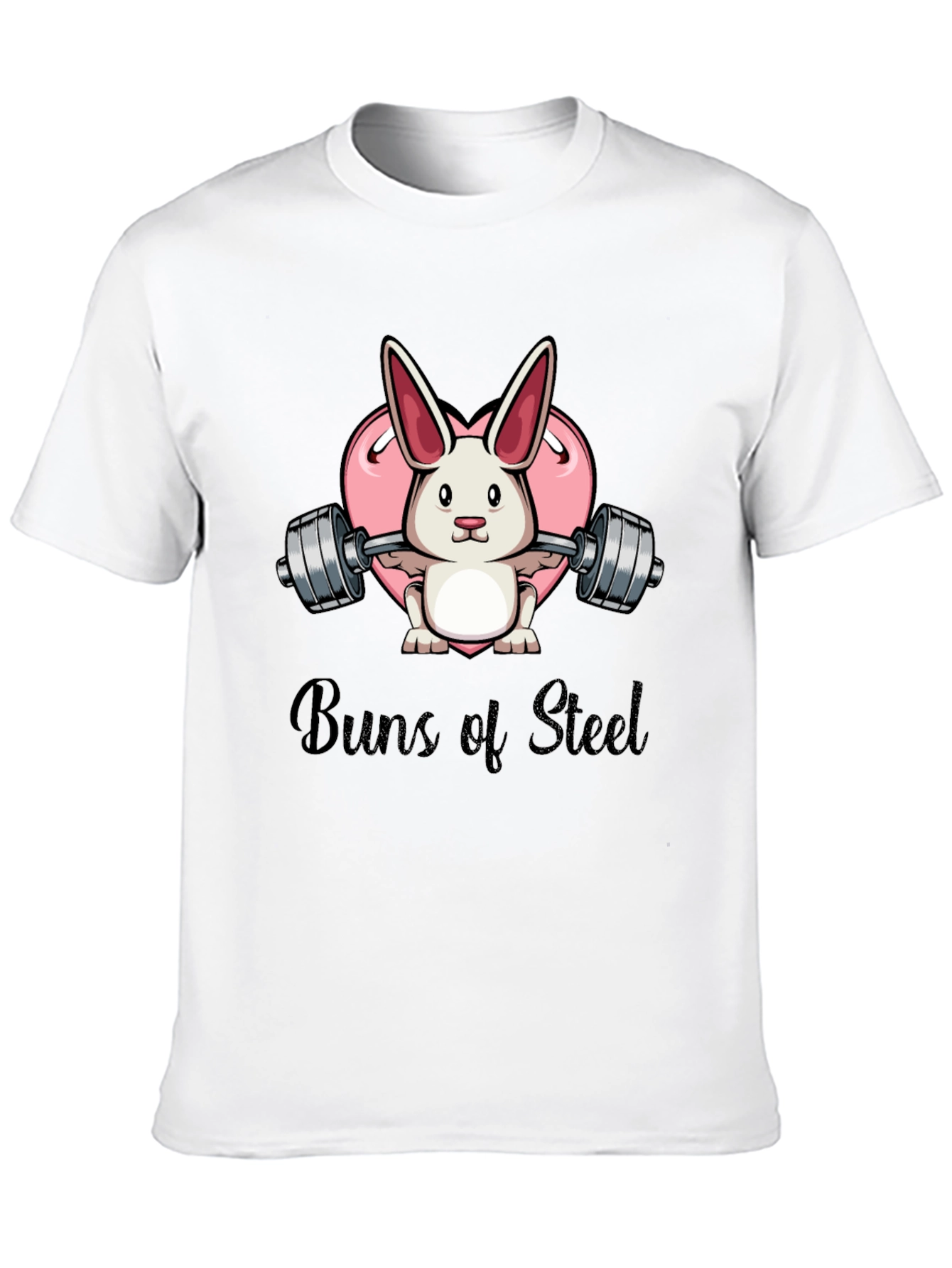 Buns of Steel Bunny Weightlifting Graphic T-Shirt