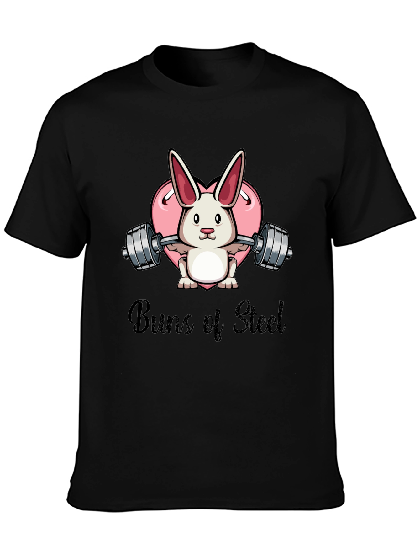 Buns of Steel Bunny Weightlifting Graphic T-Shirt