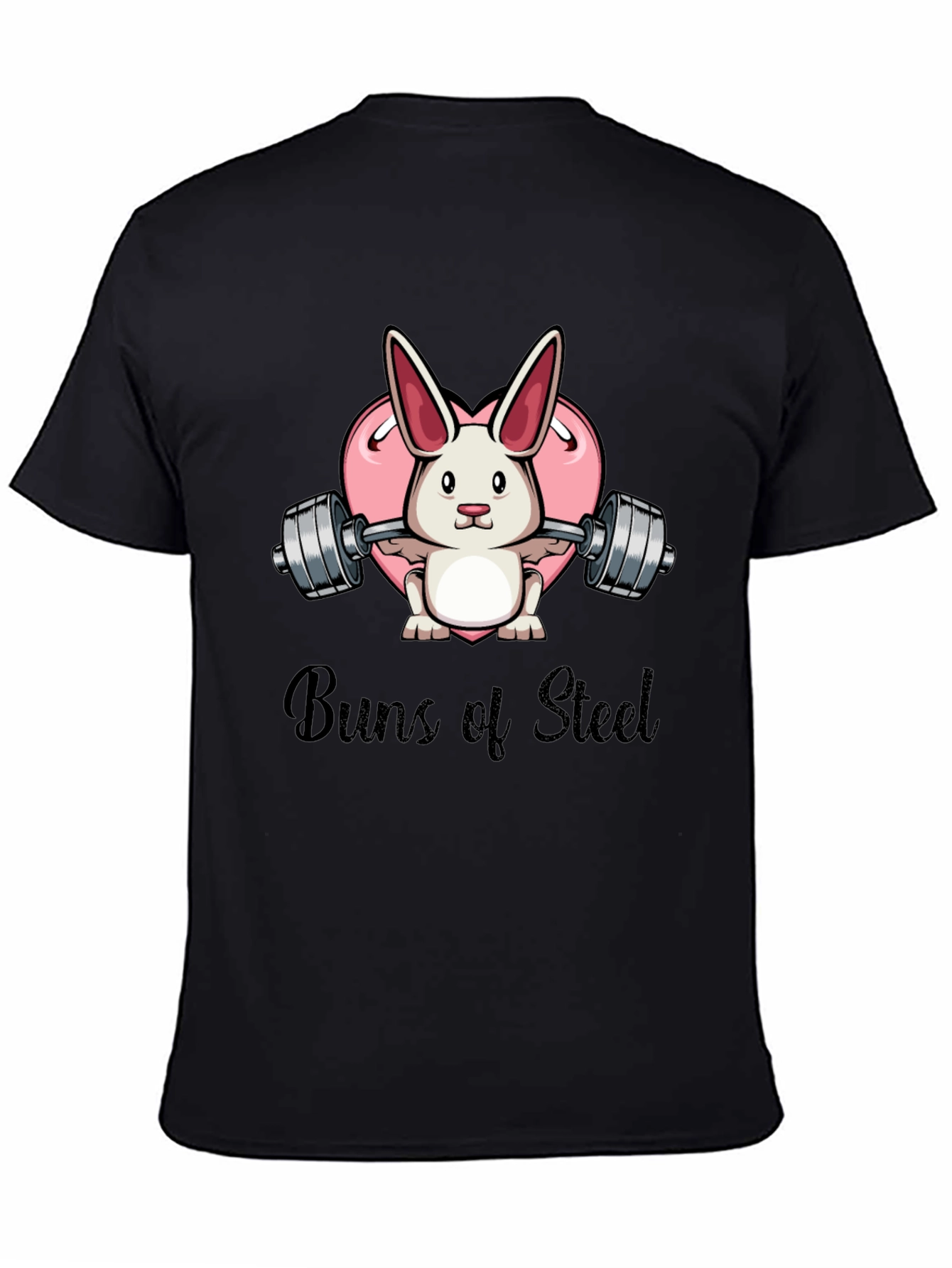 Buns of Steel Bunny Weightlifting Graphic T-Shirt