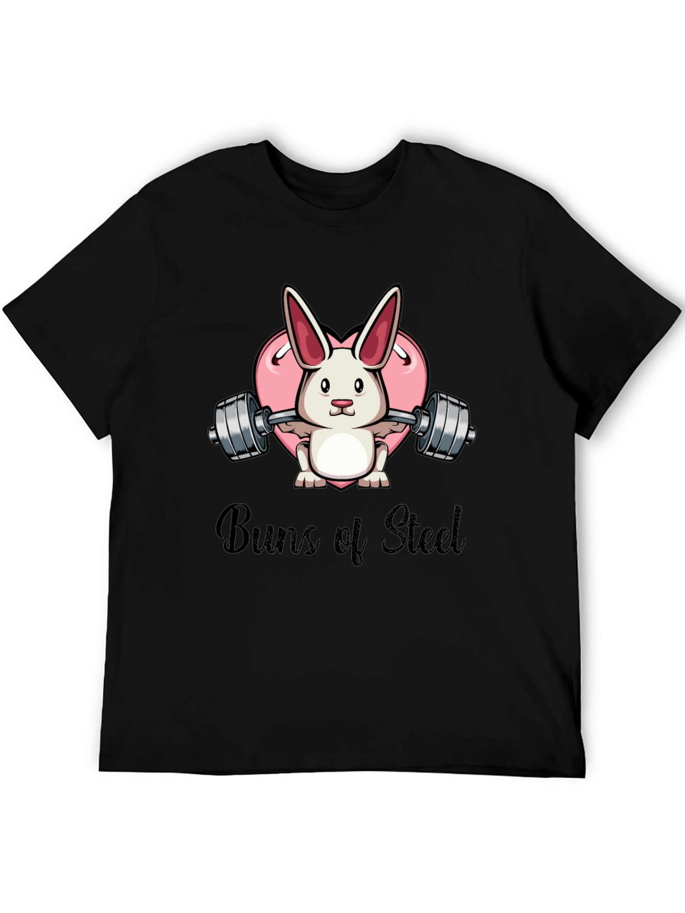 Buns of Steel Bunny Weightlifting Graphic T-Shirt