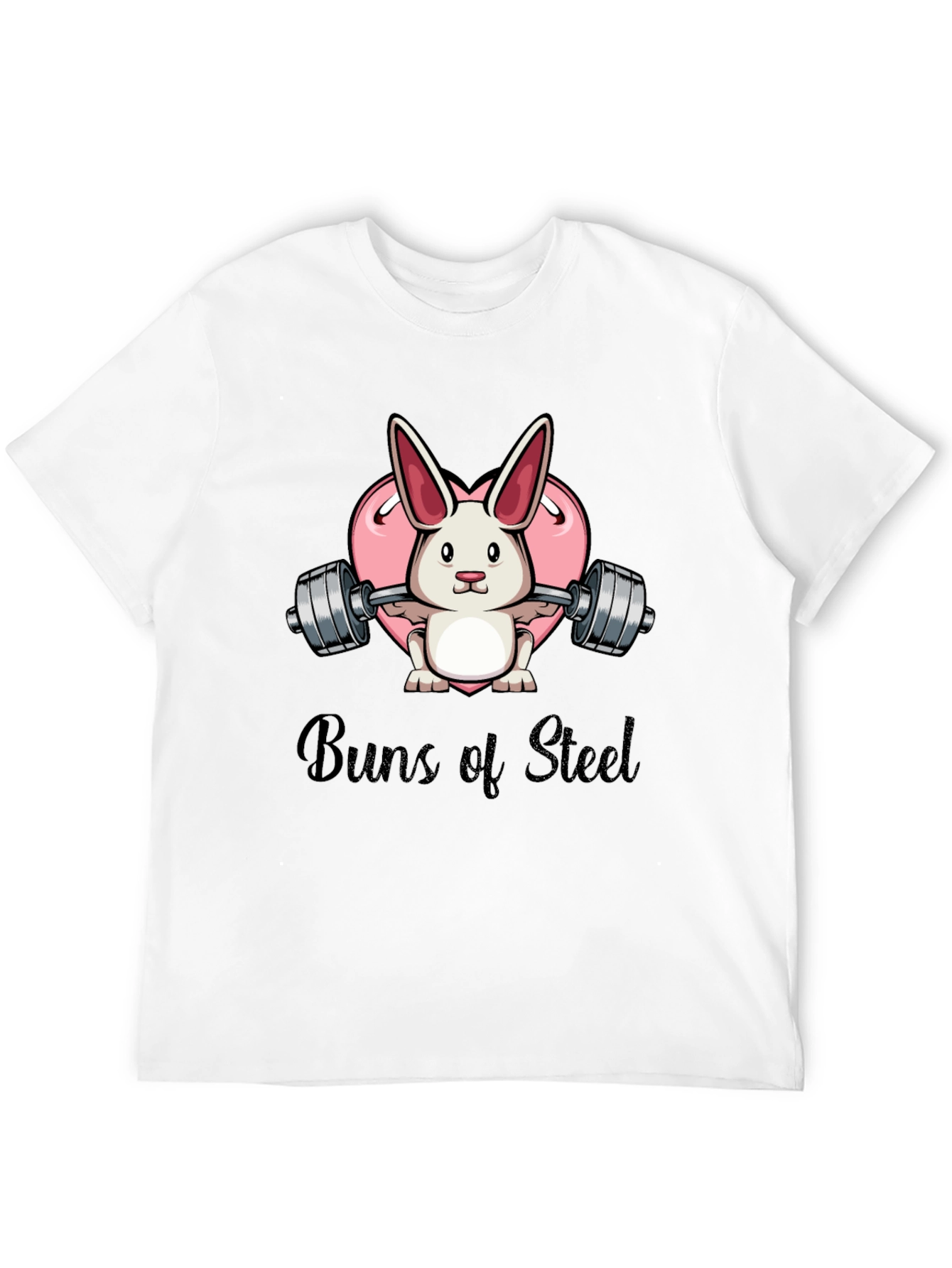 Buns of Steel Bunny Weightlifting Graphic T-Shirt
