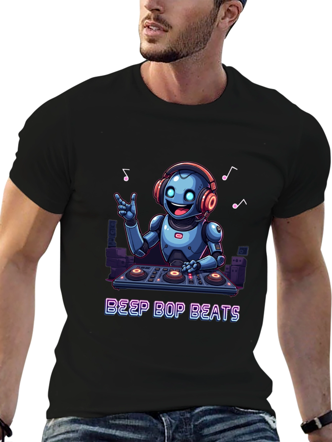 Robot DJ Graphic Tee - Beep Bop Beats
