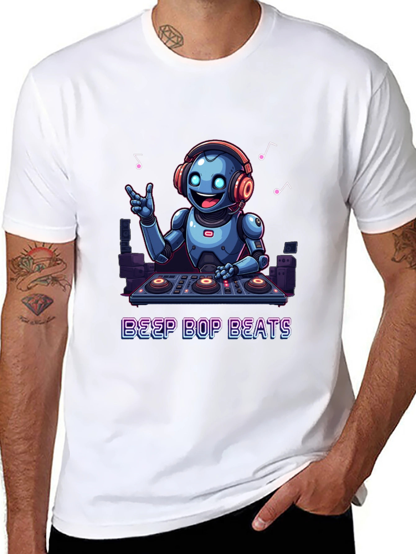 Robot DJ Graphic Tee - Beep Bop Beats