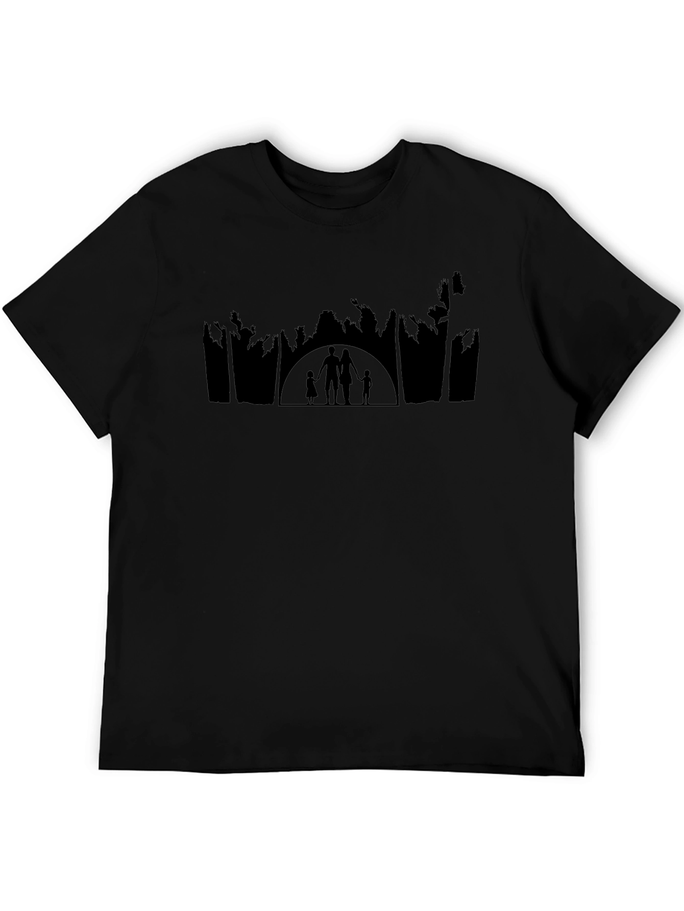 Family Silhouette Black Graphic Tee
