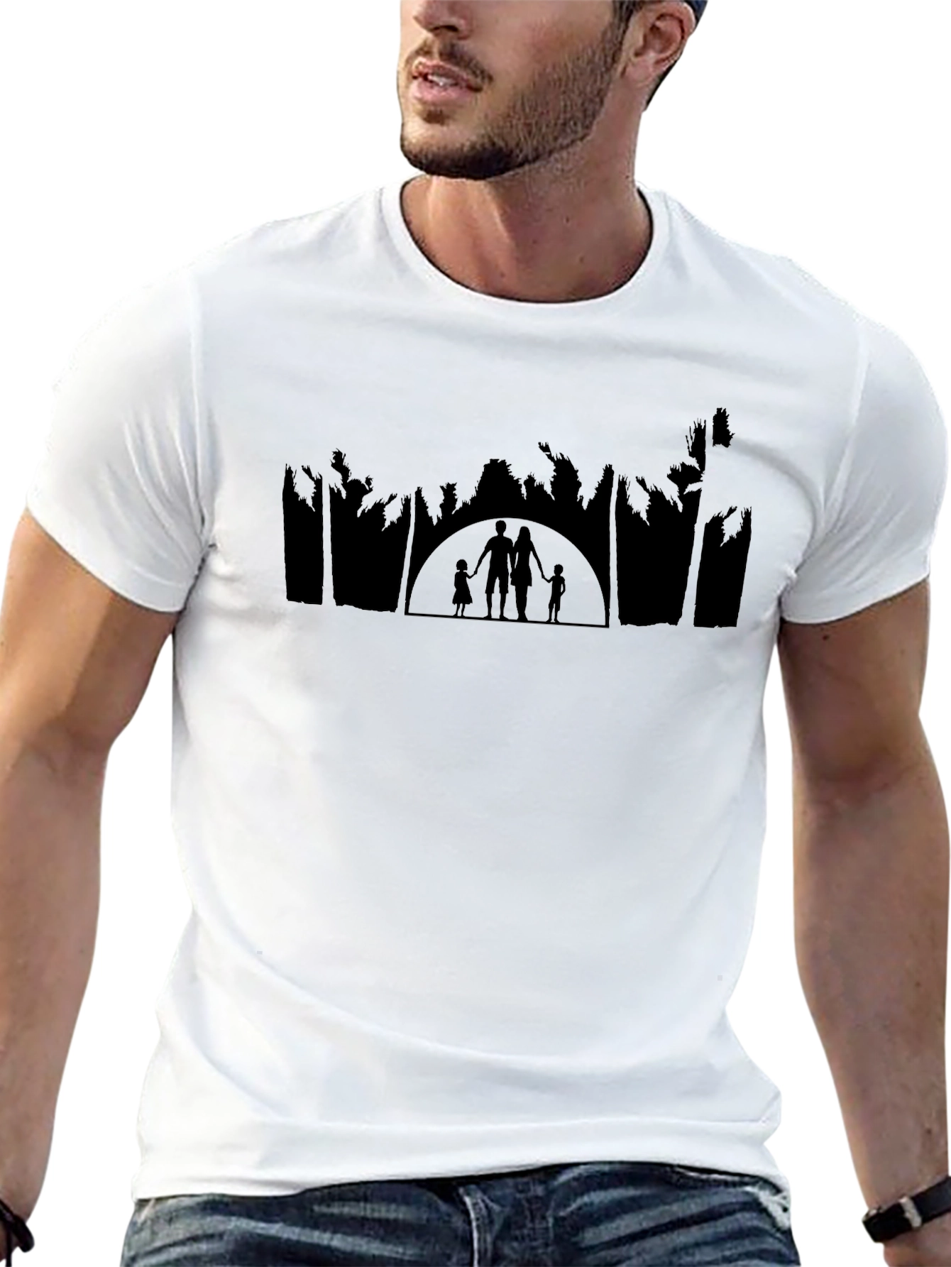 Family Silhouette Black Graphic Tee