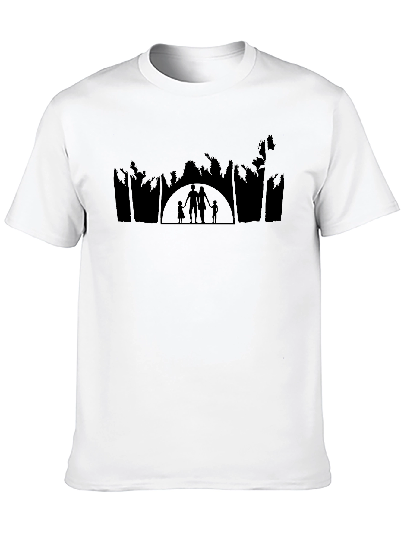 Family Silhouette Black Graphic Tee