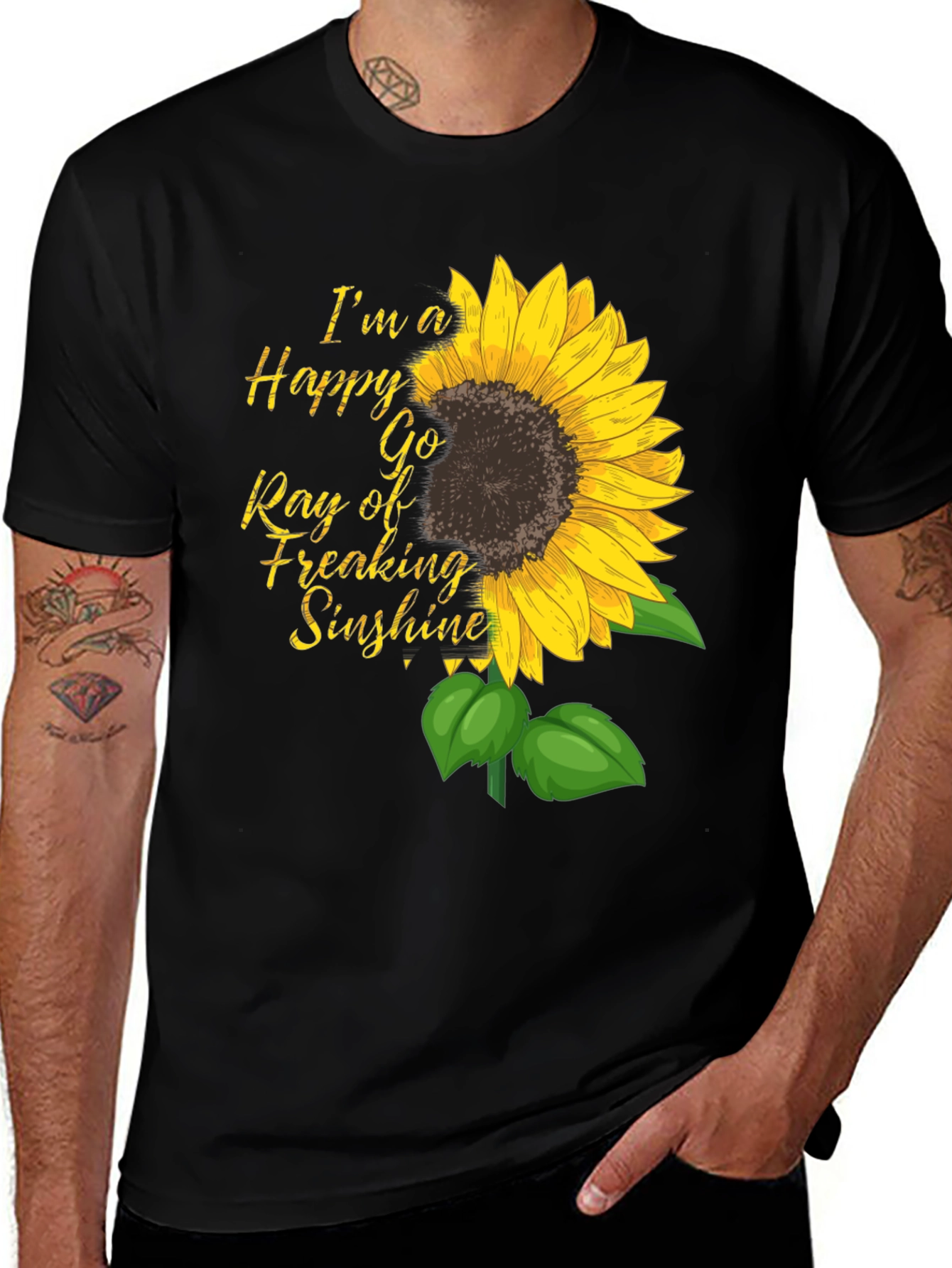Sunflower Graphic Tee - Happy Go Freaking Sinshine