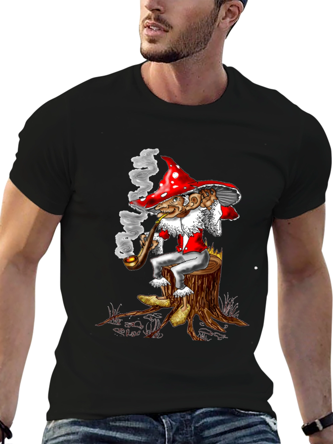 Mushroom Gnome Tee - Whimsical Graphic Print