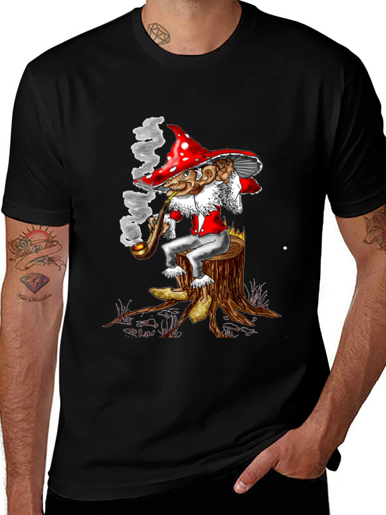 Mushroom Gnome Tee - Whimsical Graphic Print