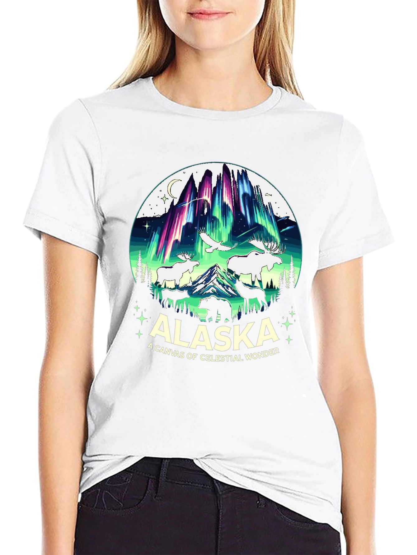 Alaska Celestial Wonder Graphic T-Shirt