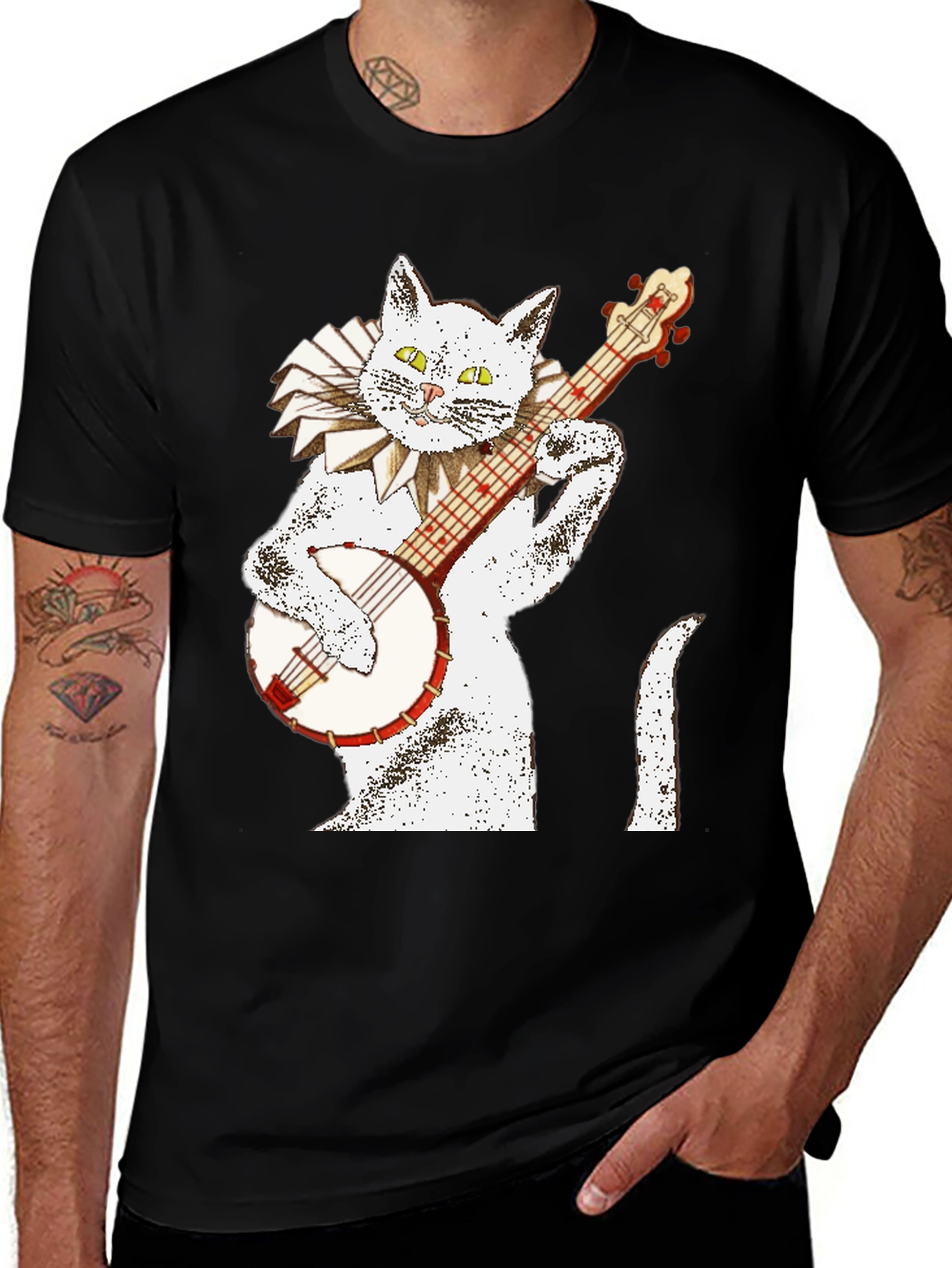Cat Playing Banjo T-Shirt
