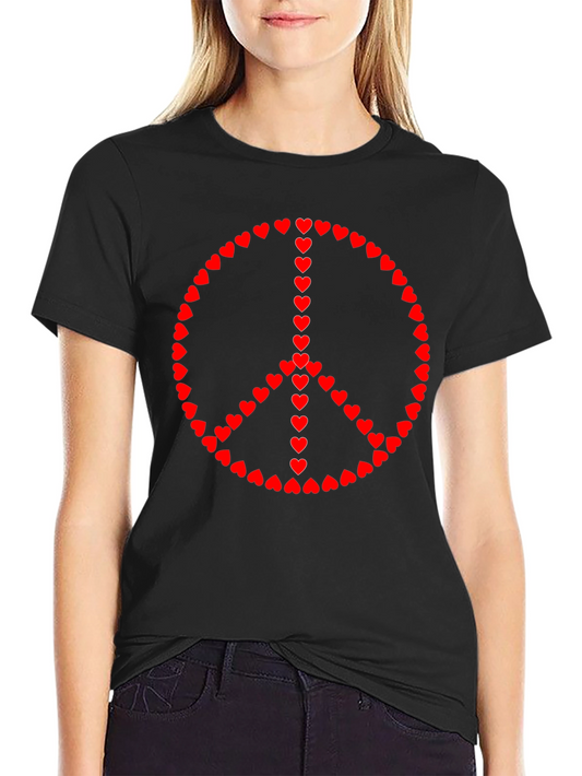Heart Peace Sign Black T-Shirt