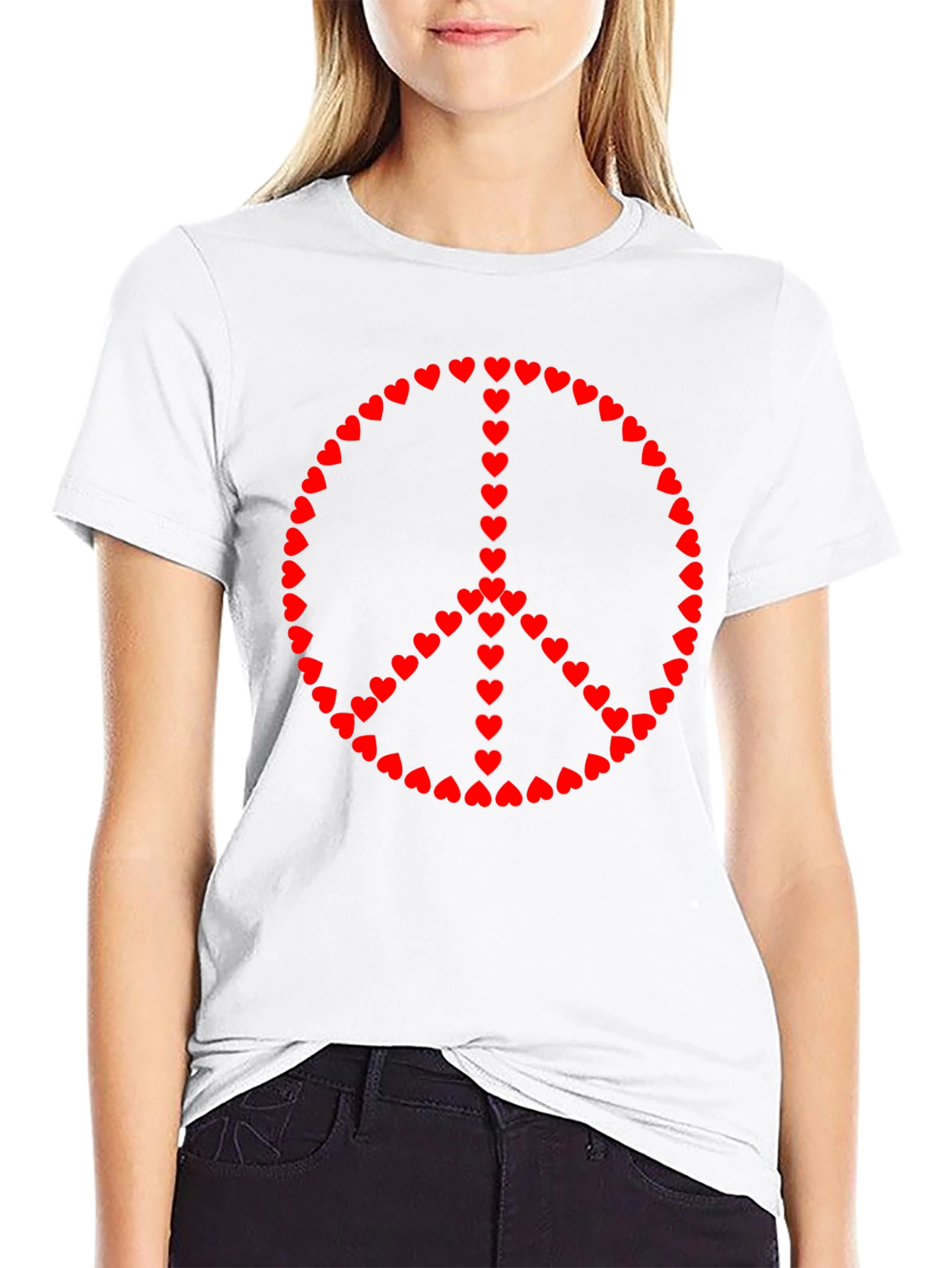 Heart Peace Sign Black T-Shirt