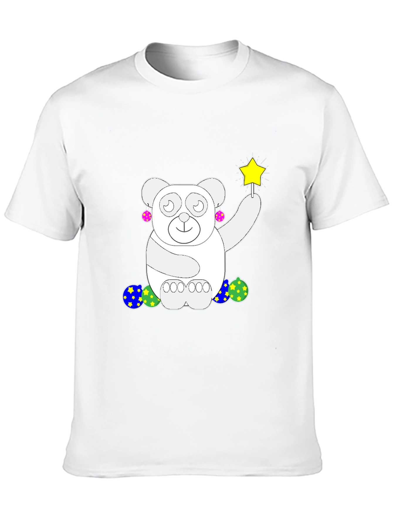 Whimsical Bear Graphic Tee - Black Cotton Comfort