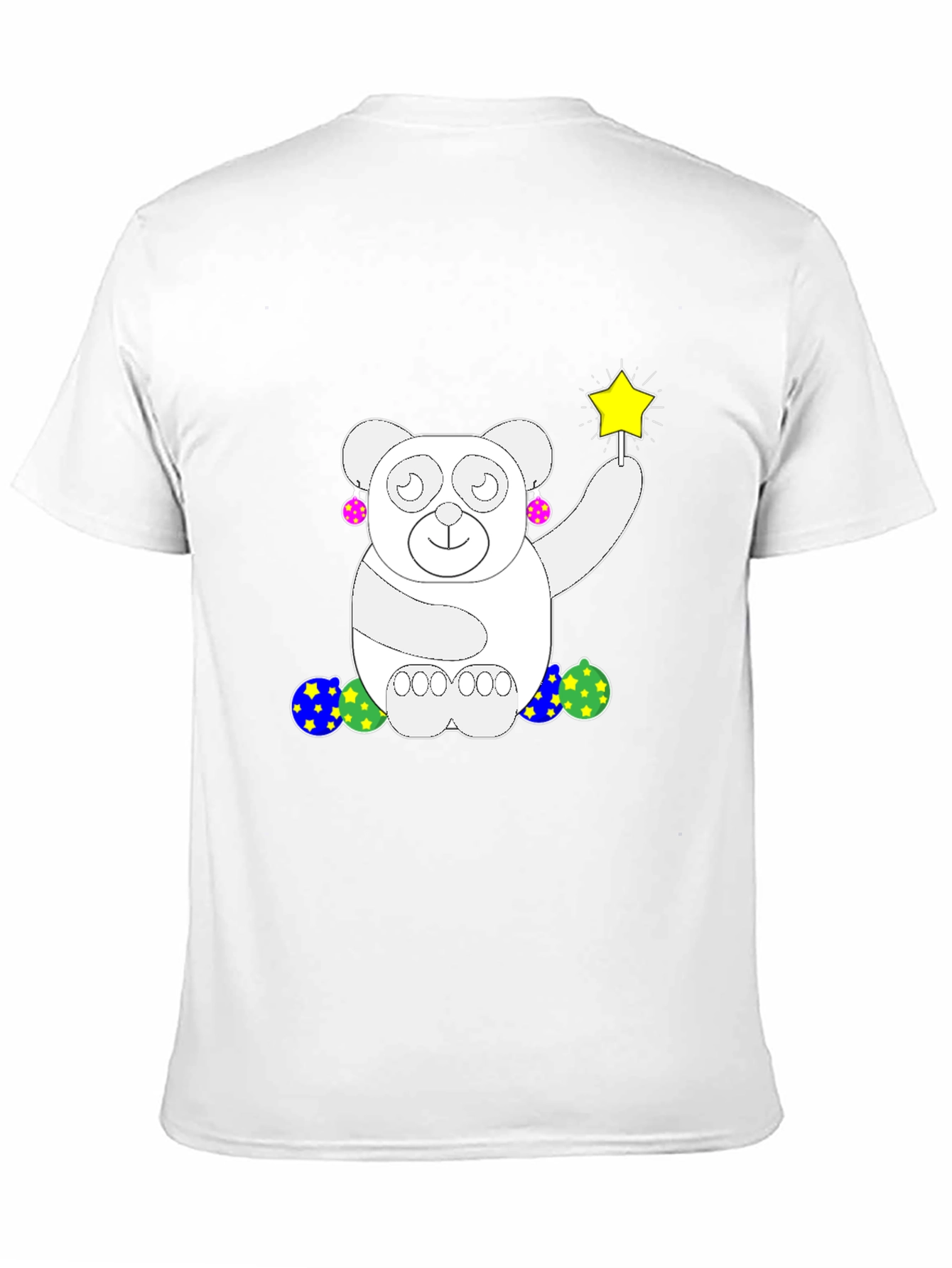 Whimsical Bear Graphic Tee - Black Cotton Comfort