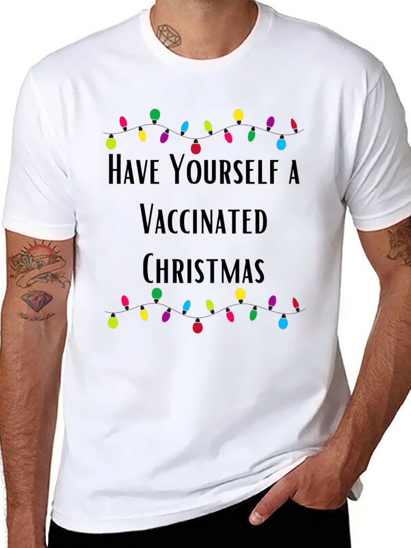 Vaccinated Christmas T-Shirt Holiday Tee