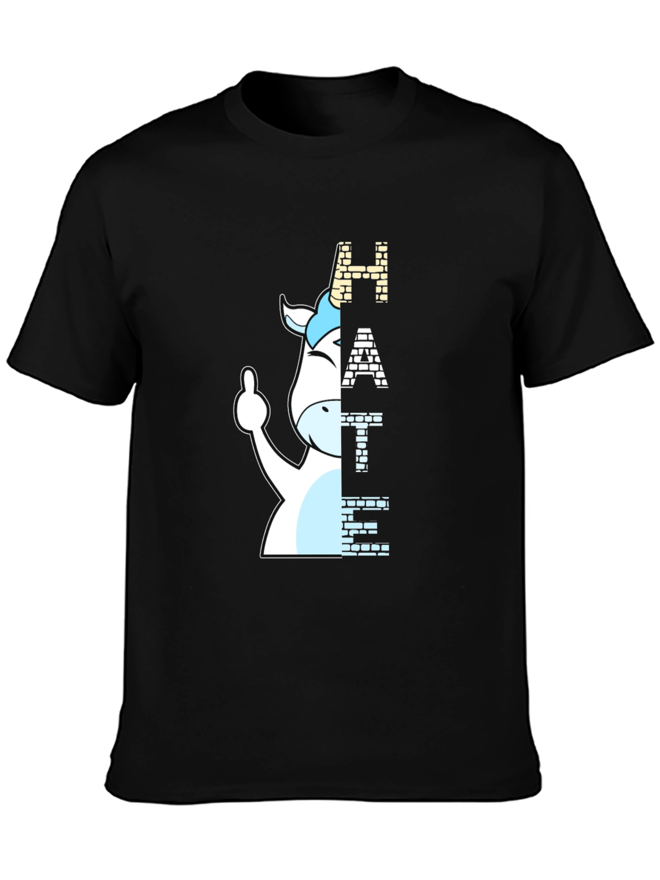 Funny Hate Unicorn Black T-Shirt