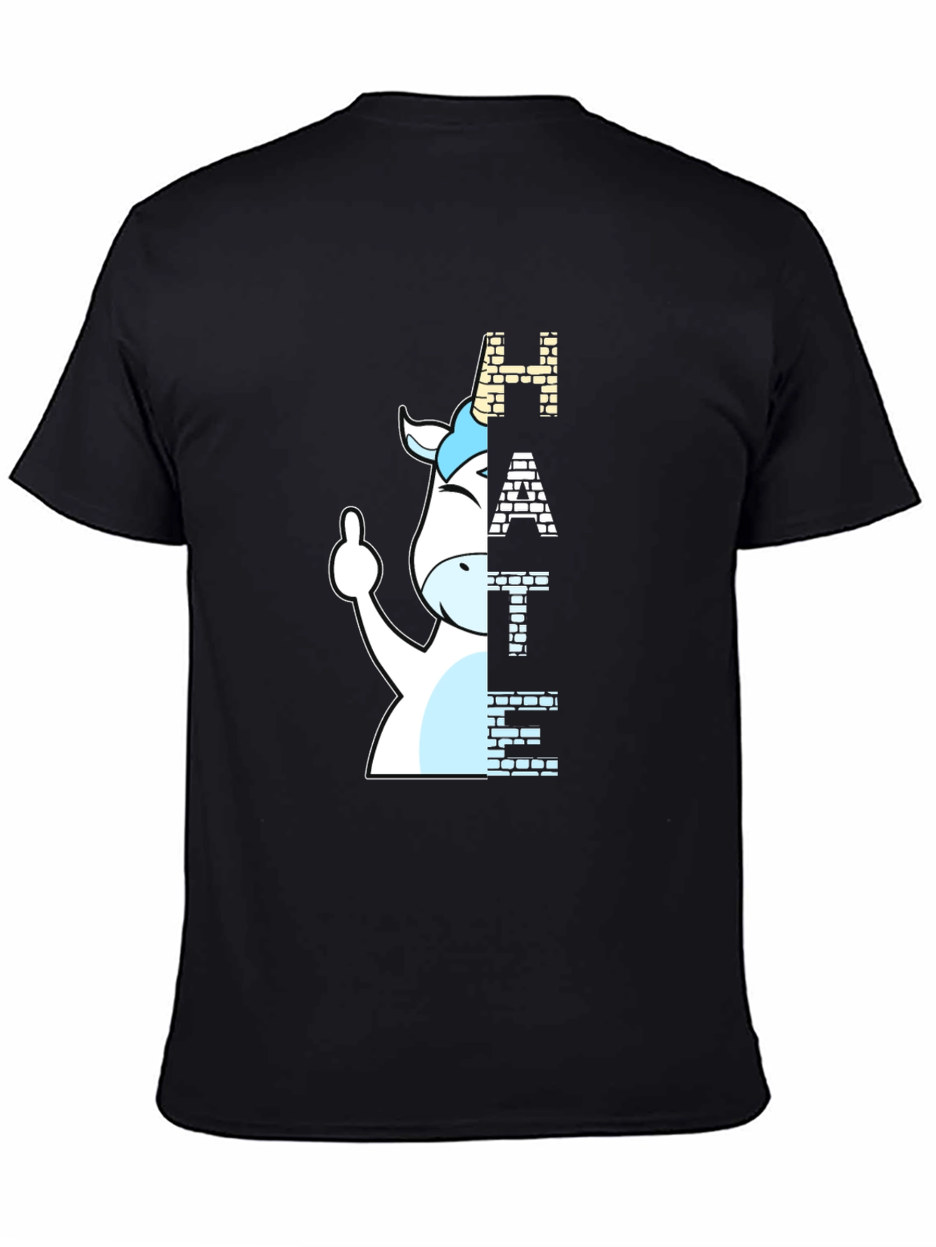 Funny Hate Unicorn Black T-Shirt