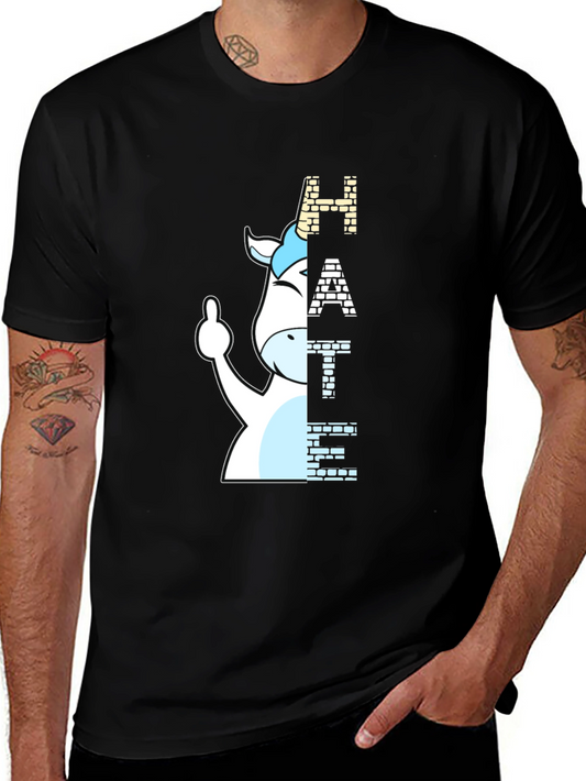 Funny Hate Unicorn Black T-Shirt
