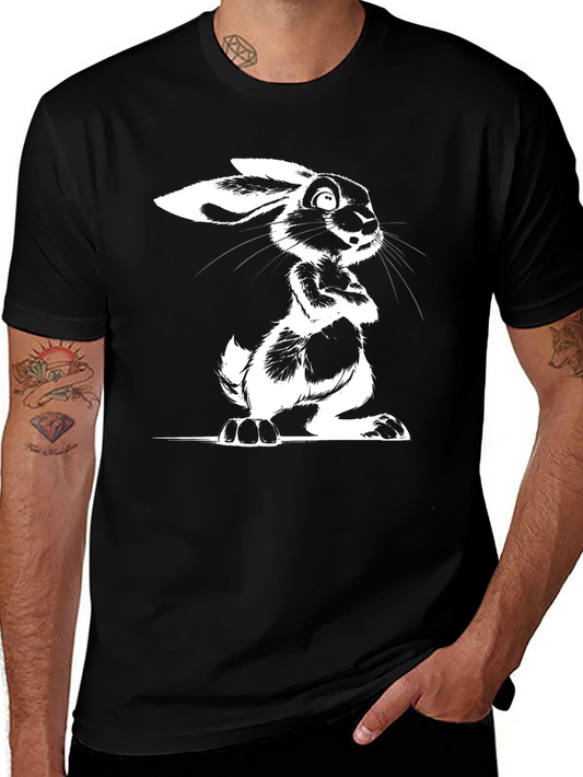 Cool Rabbit Graphic Tee - Black Unisex T-Shirt