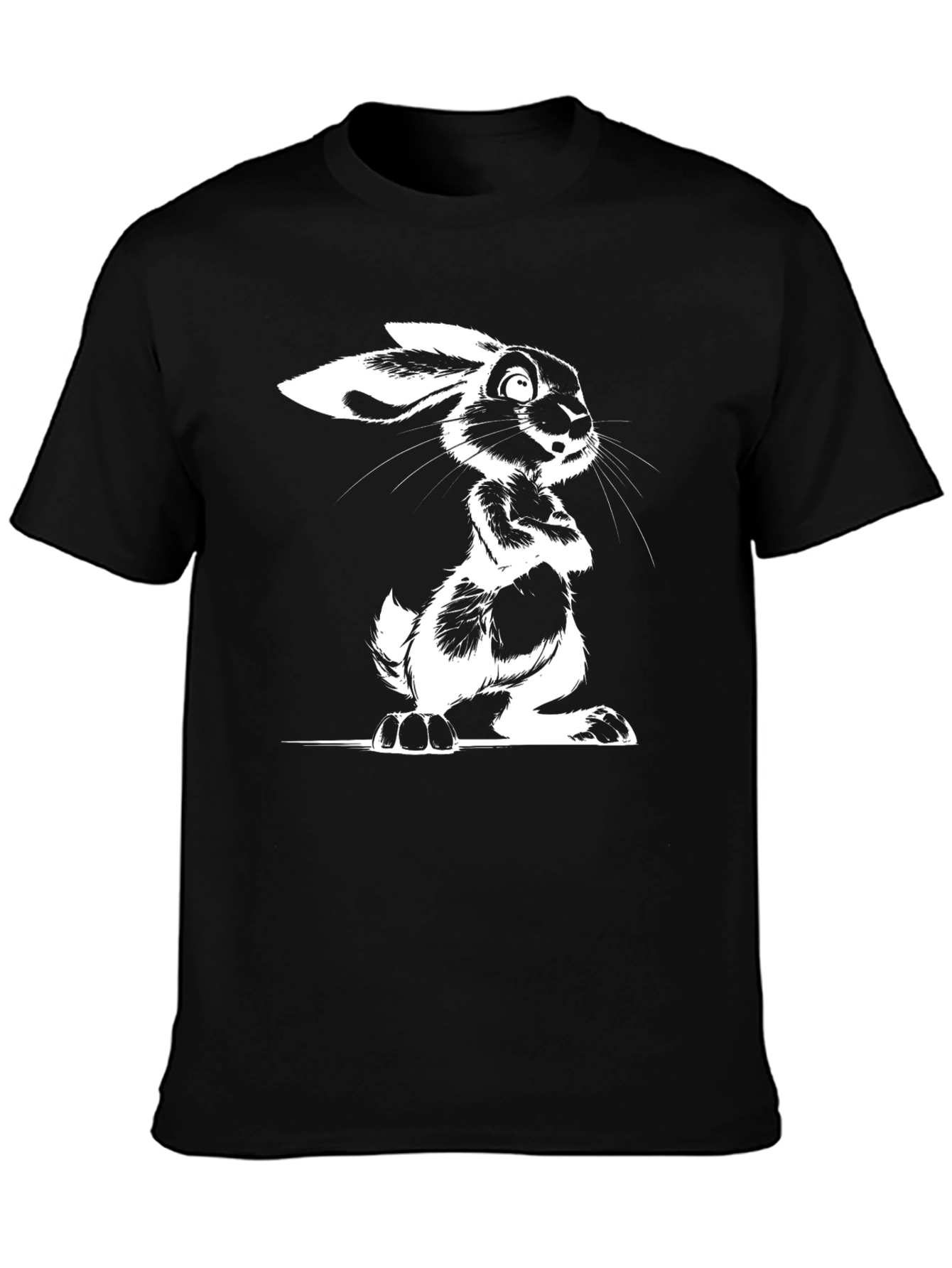 Cool Rabbit Graphic Tee - Black Unisex T-Shirt